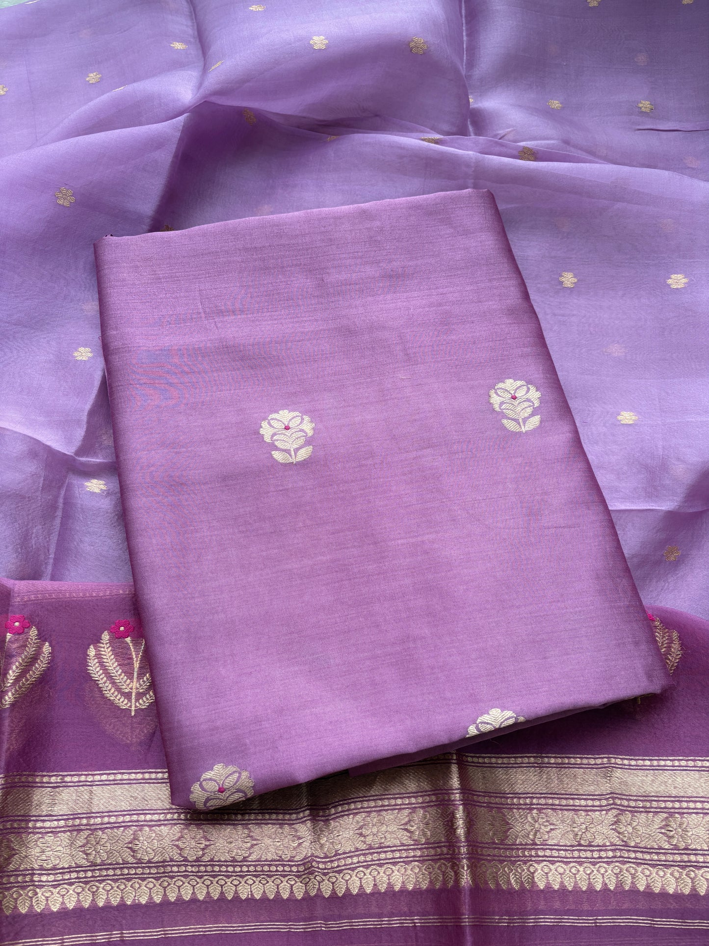 Lavender purple Chiniya silk suit set