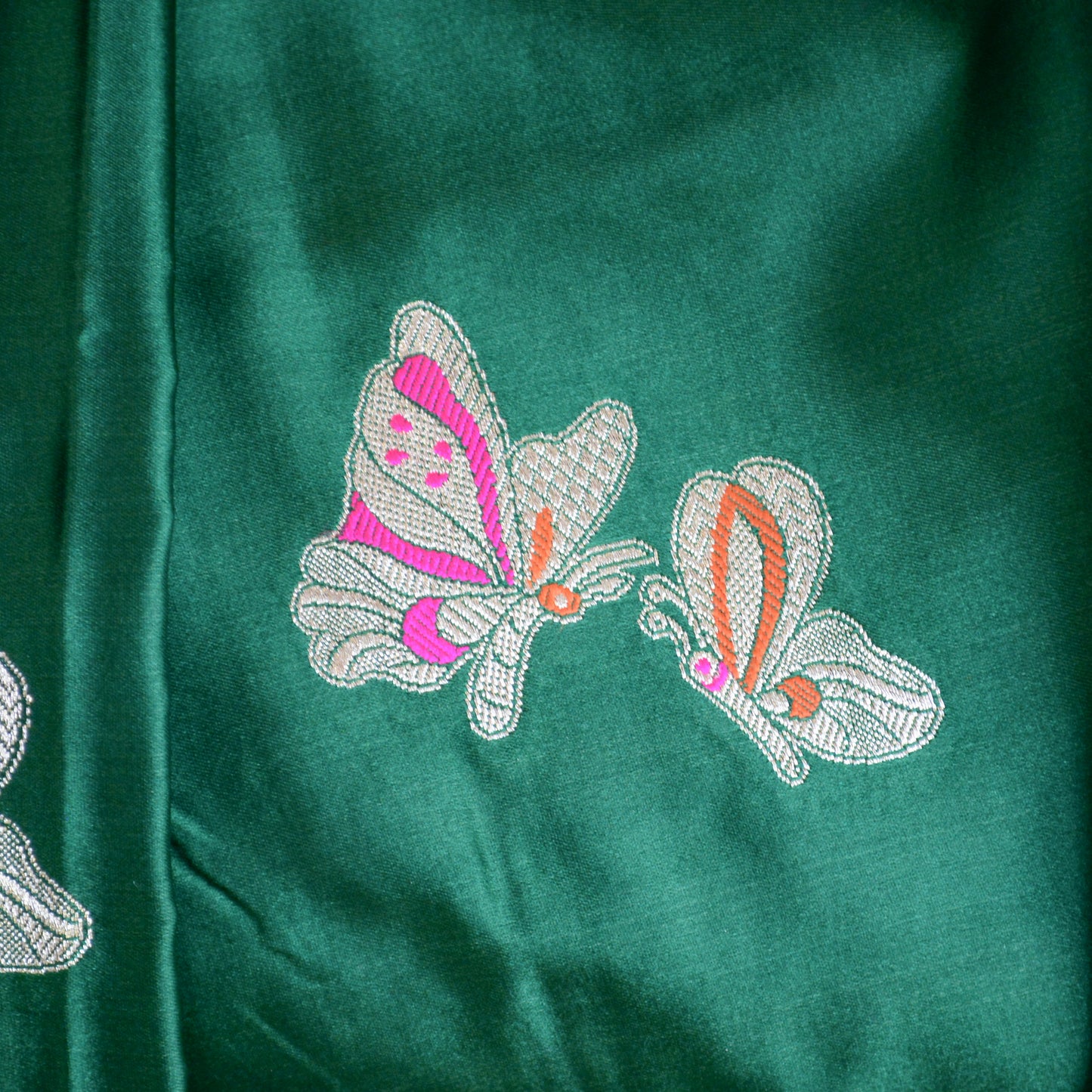 Green Butterfly Mashru Silk Saree