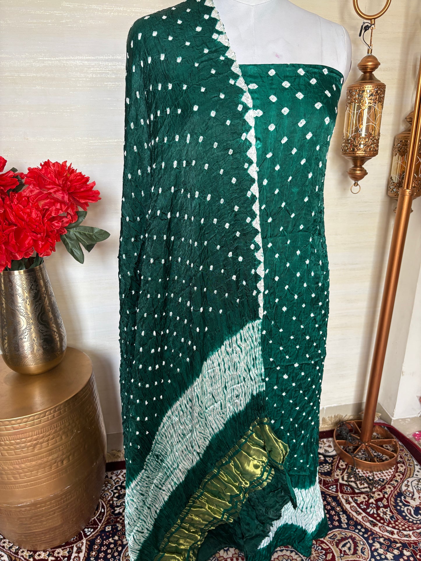 Green bandhani suit set