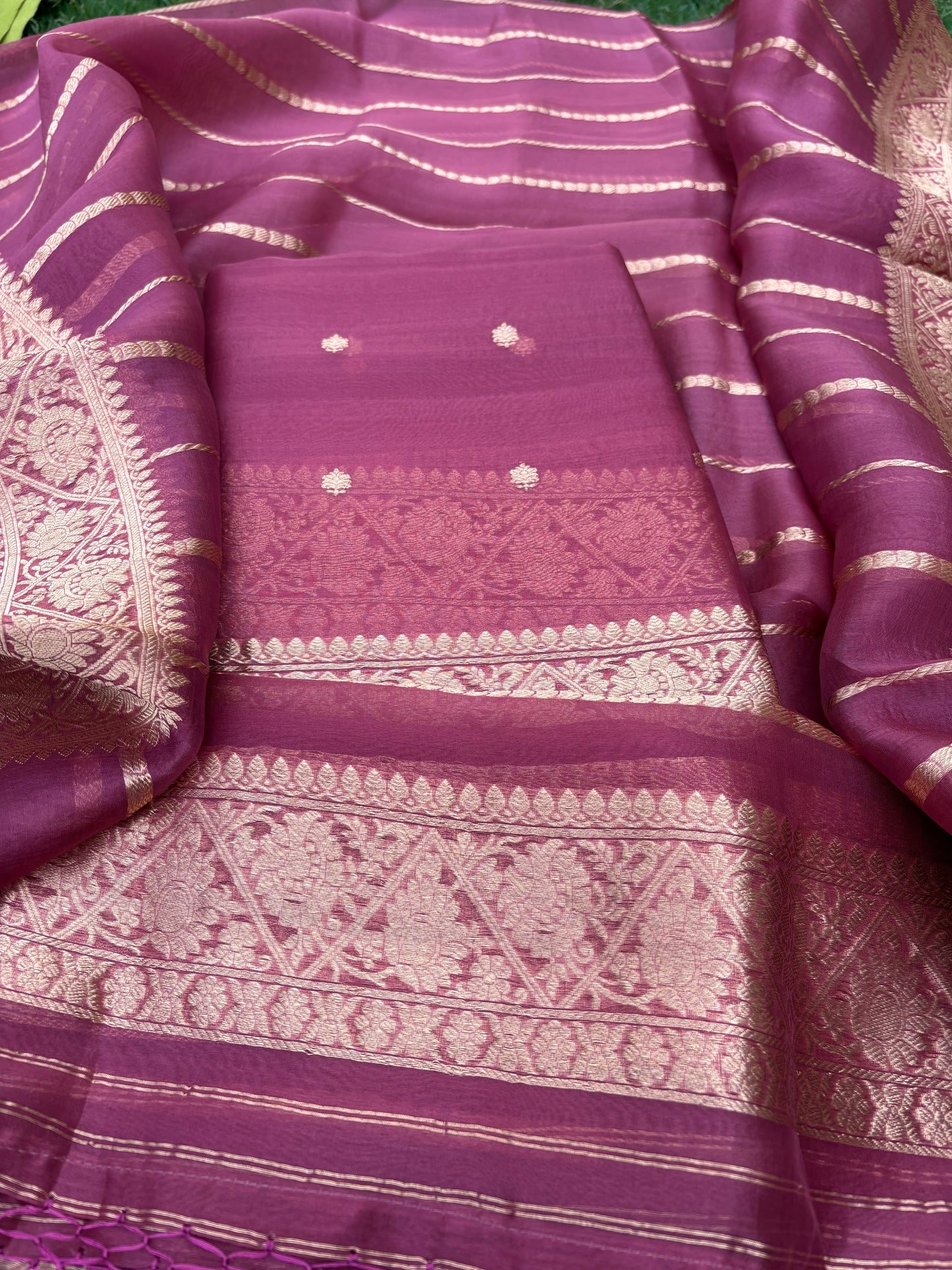 Pure kadhwa kora silk 3 piece suit set