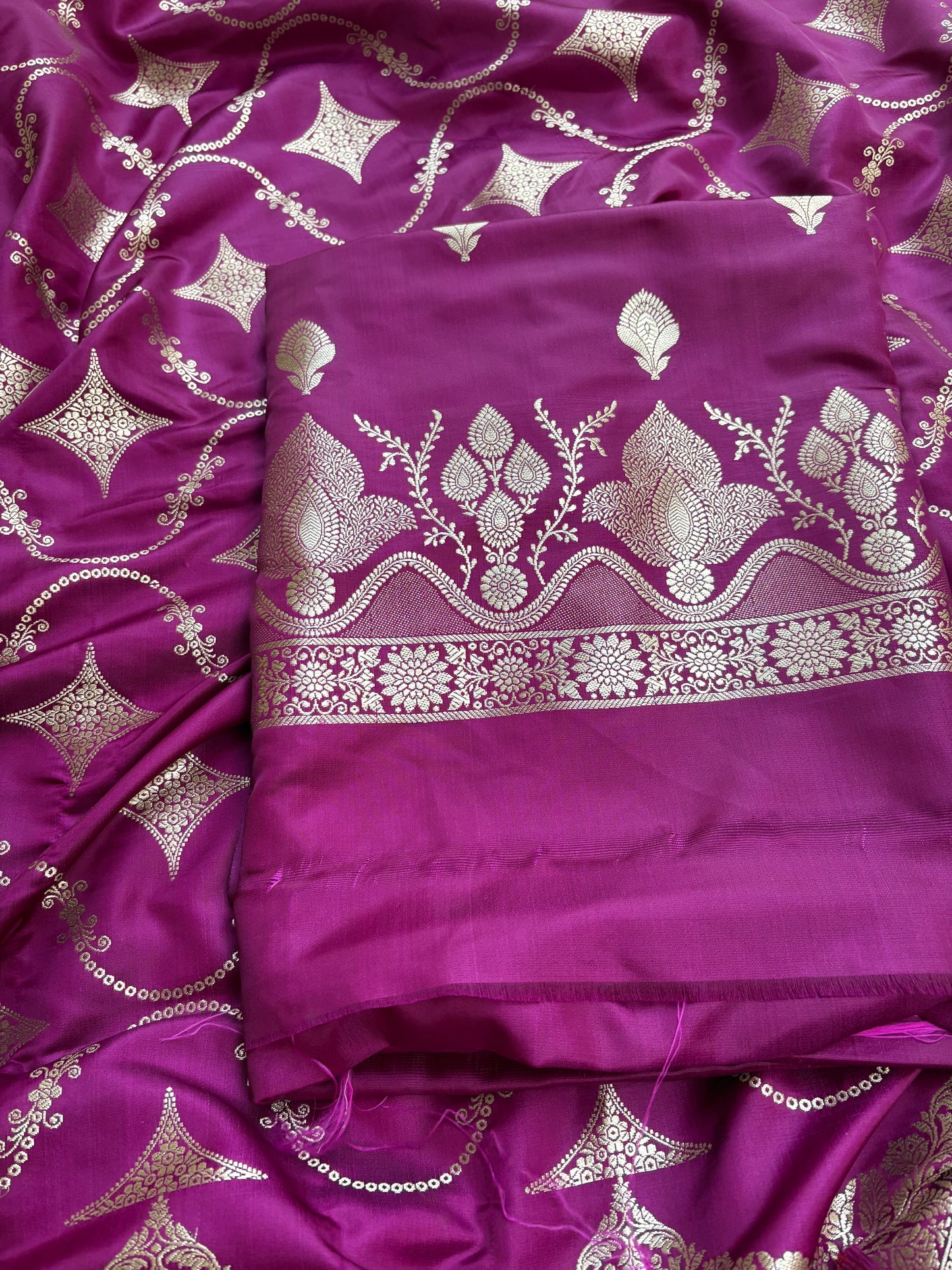 Wine mashru silk 3 piece suit set