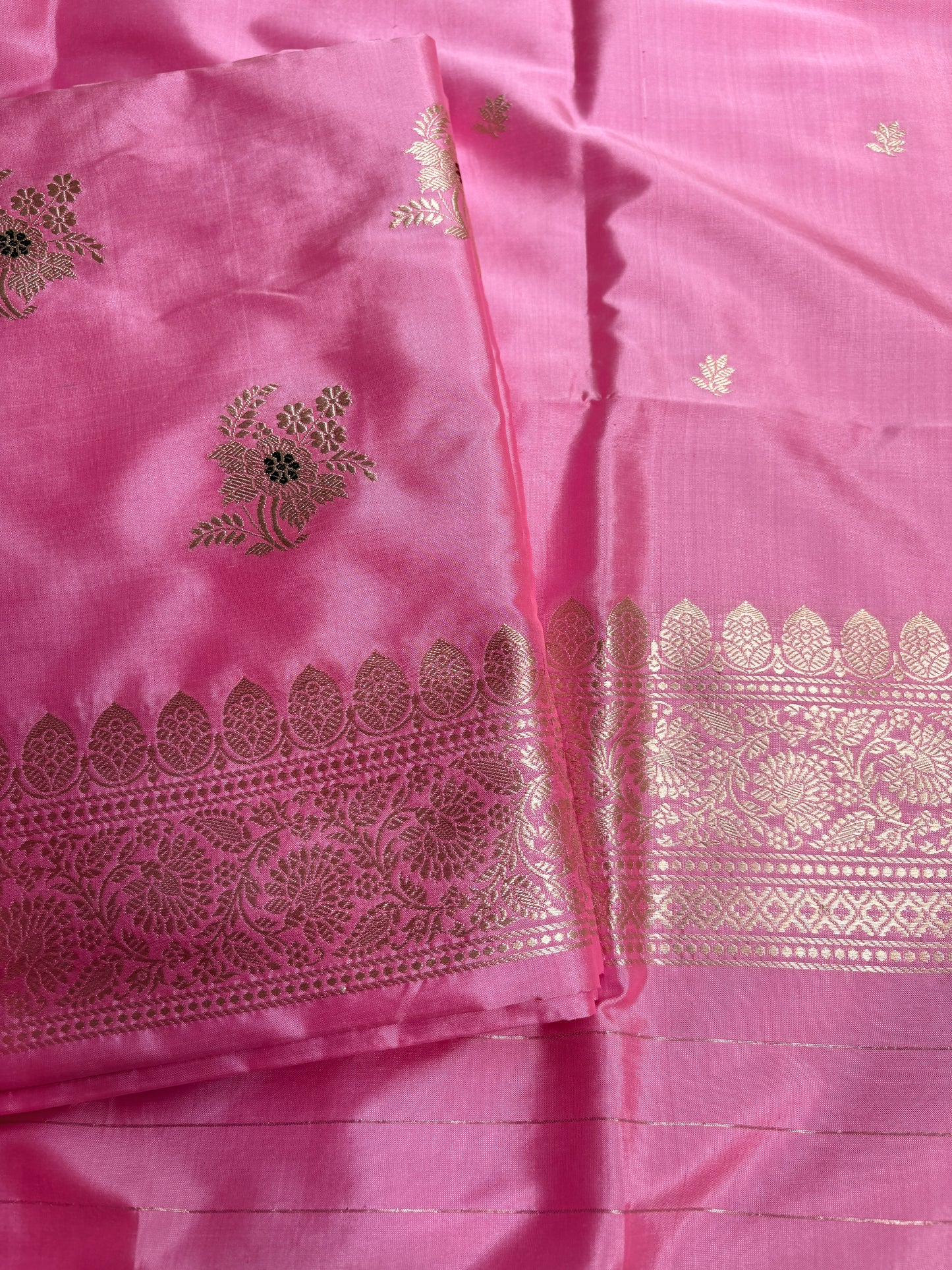 Pink Katan by katan silk meenadar suit set