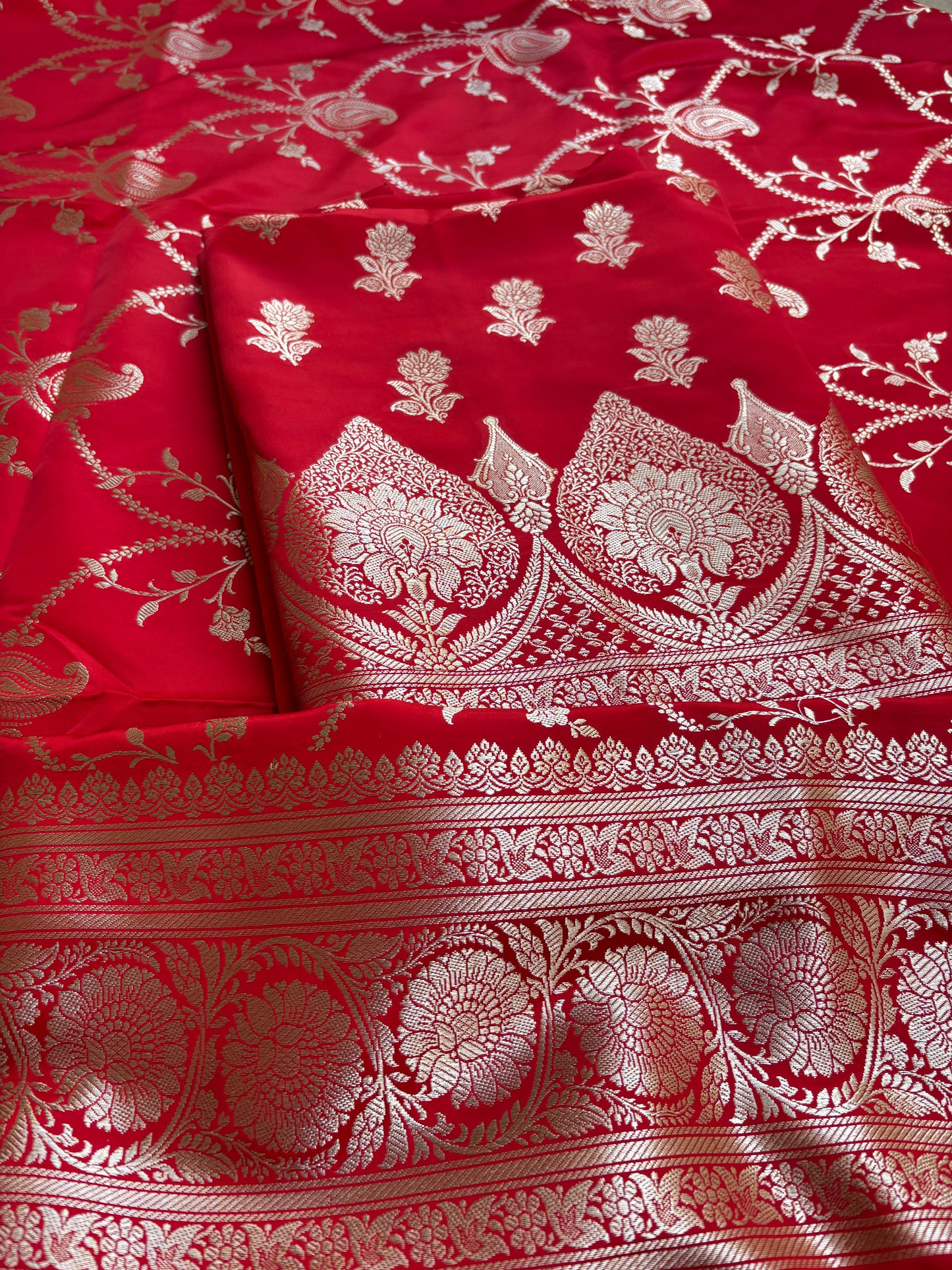 Red mashru silk 3 piece suit set