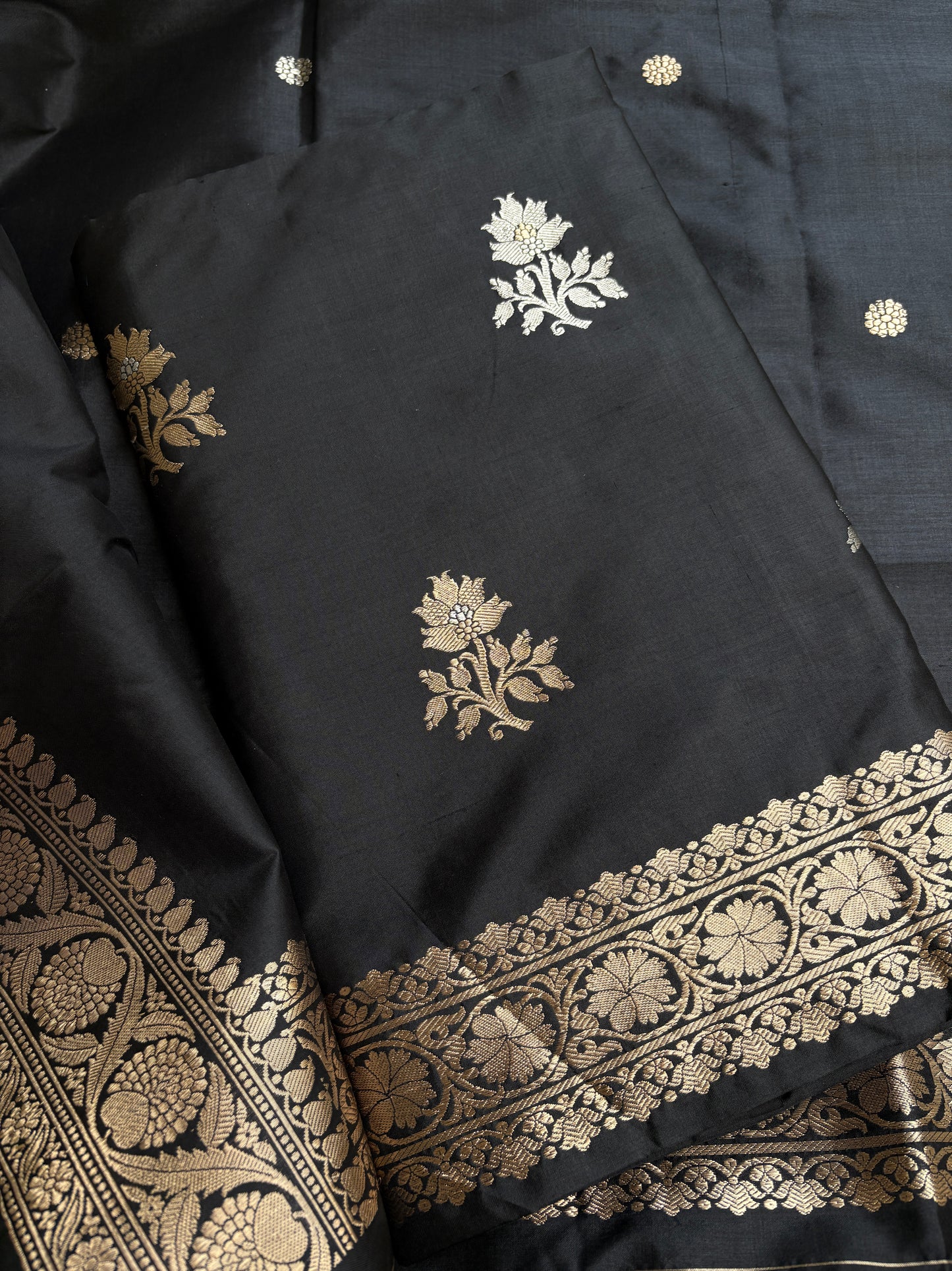 Black katan by katan sona rupa 3 piece suit set