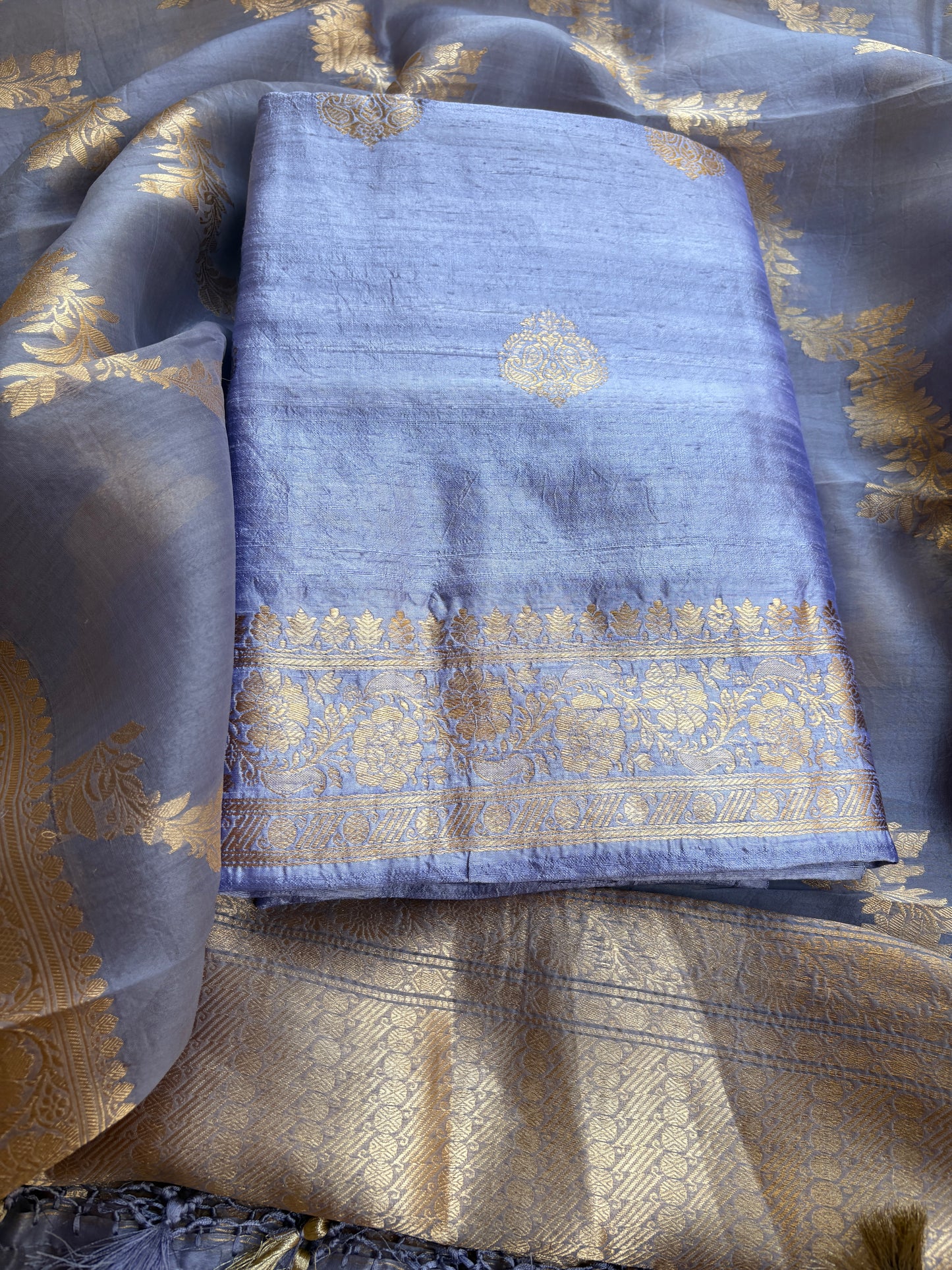 Raw silk kadhwa kurta, bottom , kora kadhwa dupatta