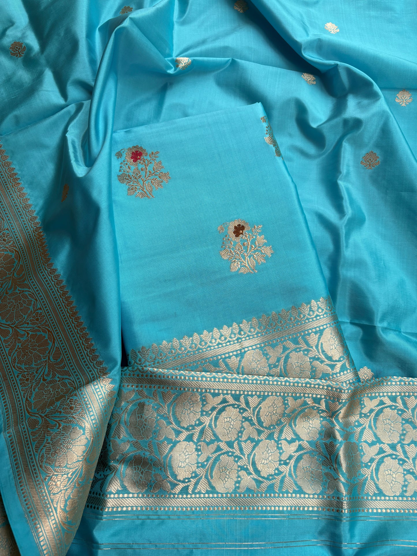 Blue katan by katan kadhwa meenadar suit set