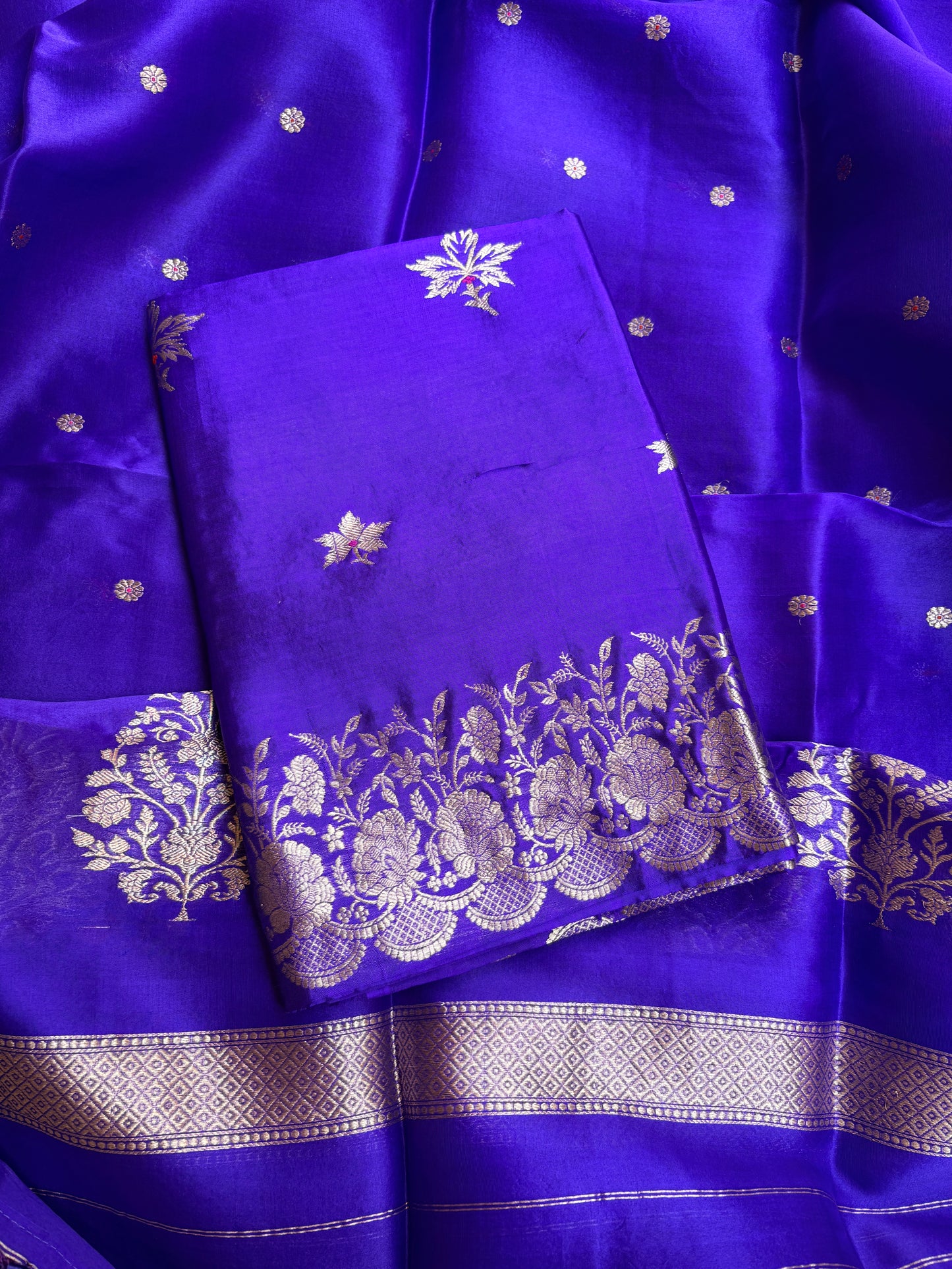 Purple mango silk 3 piece suit set