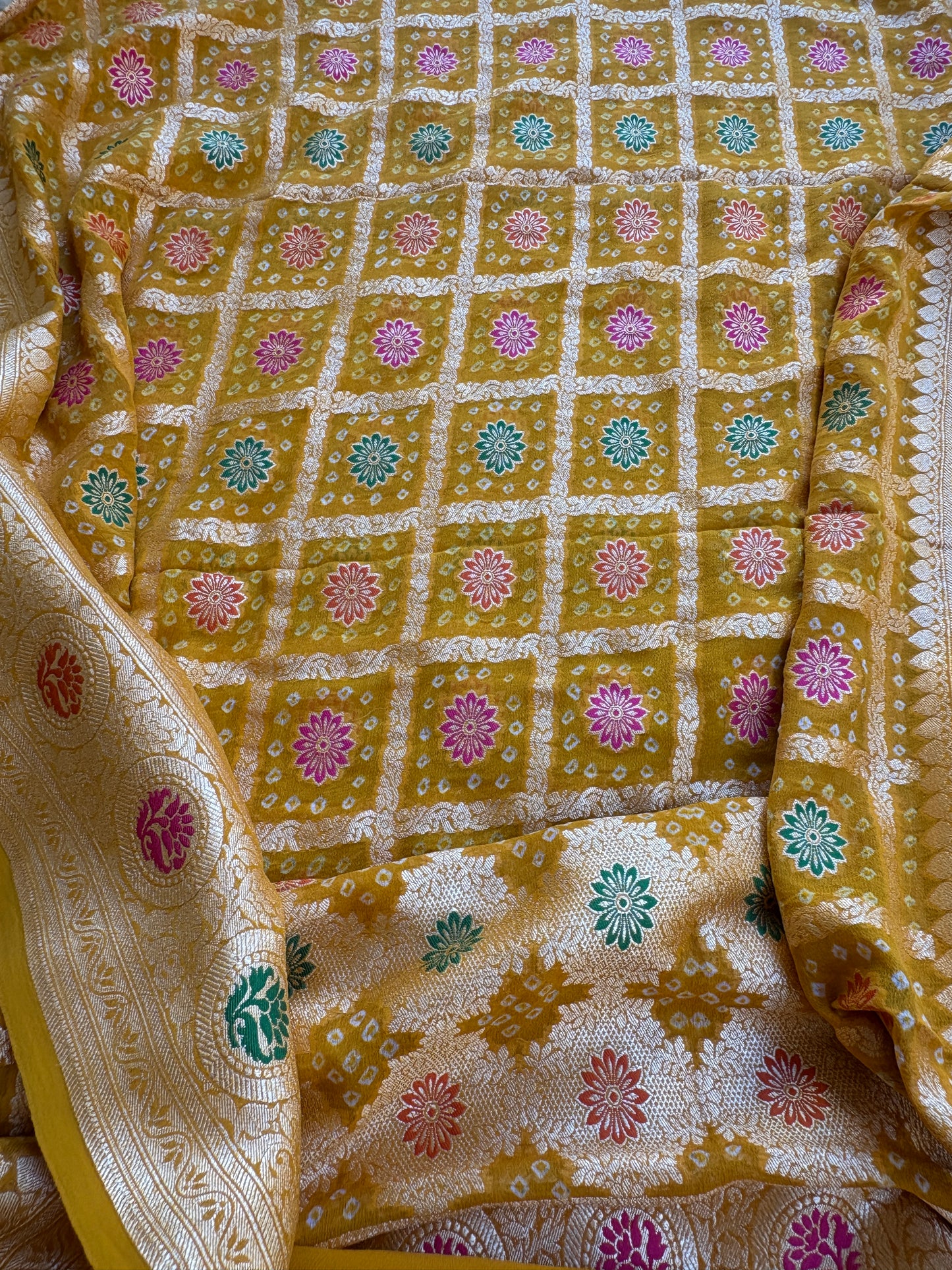Mustard Khaddi georgette suit set