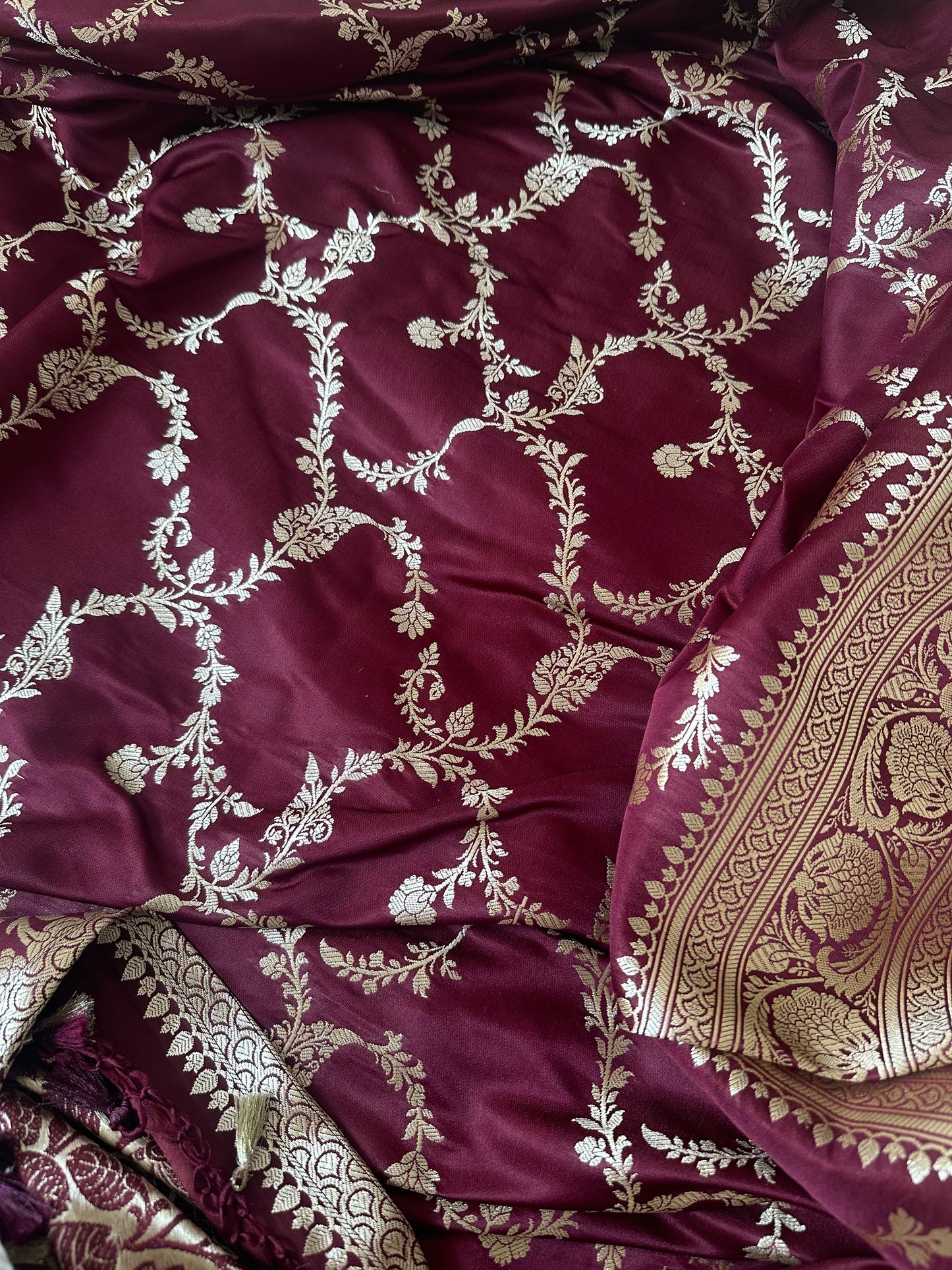 Maroon premium mashru silk suit