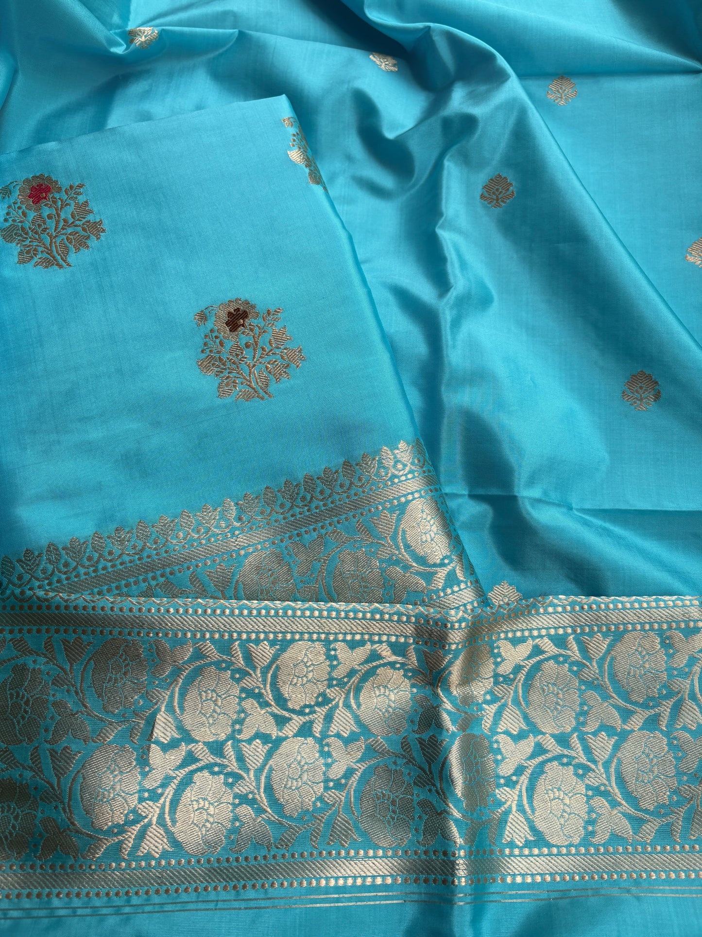Blue katan by katan kadhwa meenadar suit set