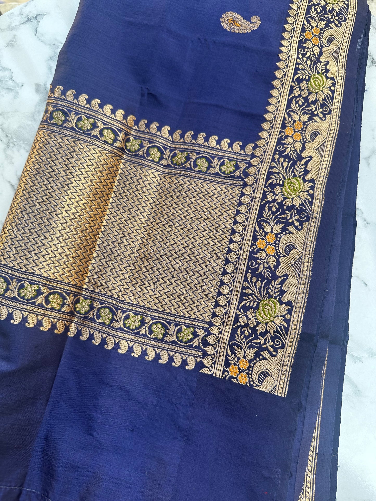 Blue katan silk dupatta