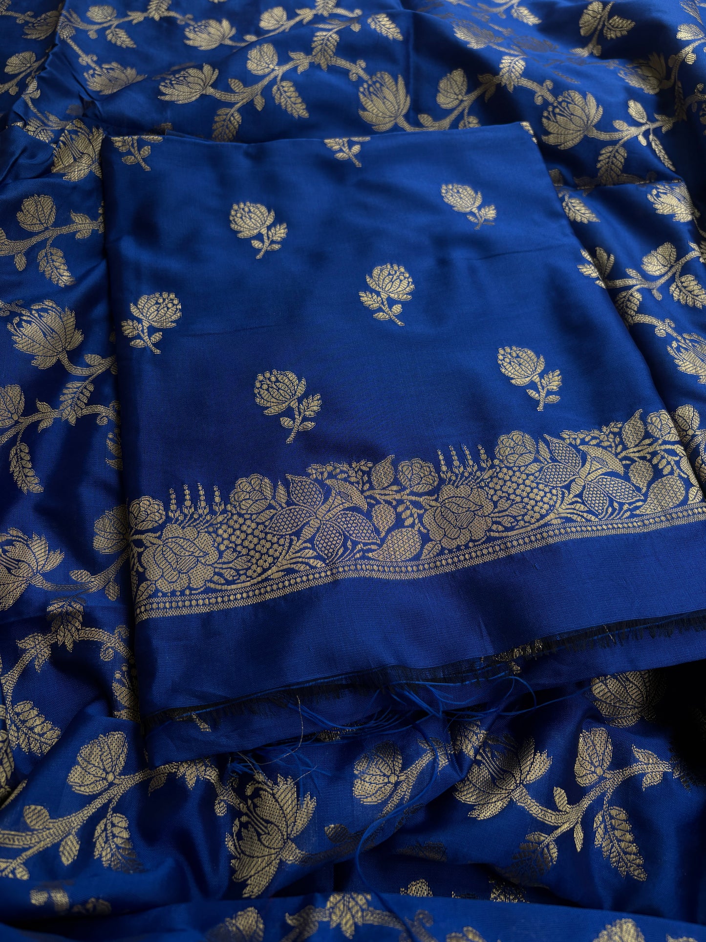 Blue premium Banarasi 3 piece suit set