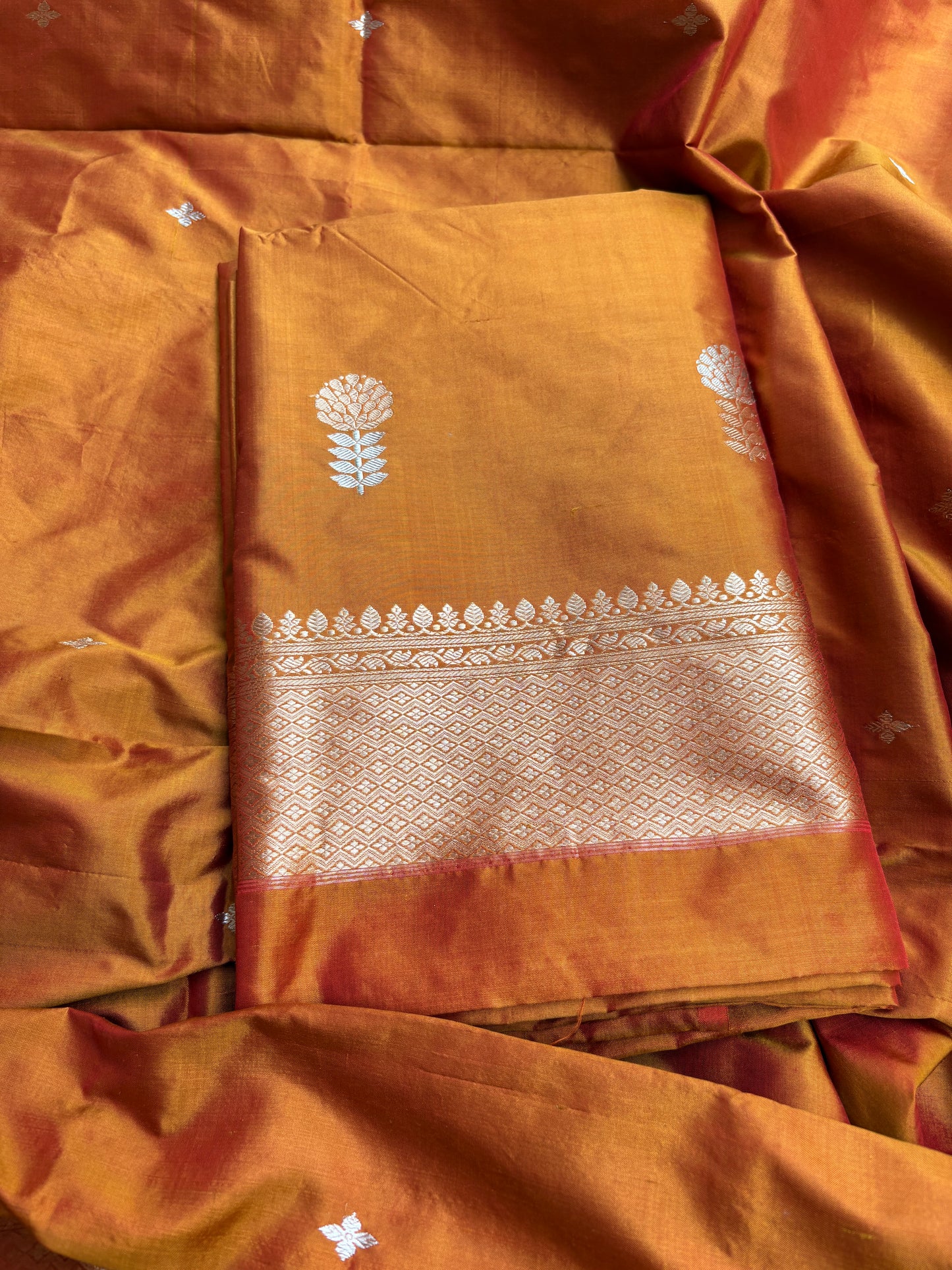Yellow gold katan by katan silk 3 piece suit set