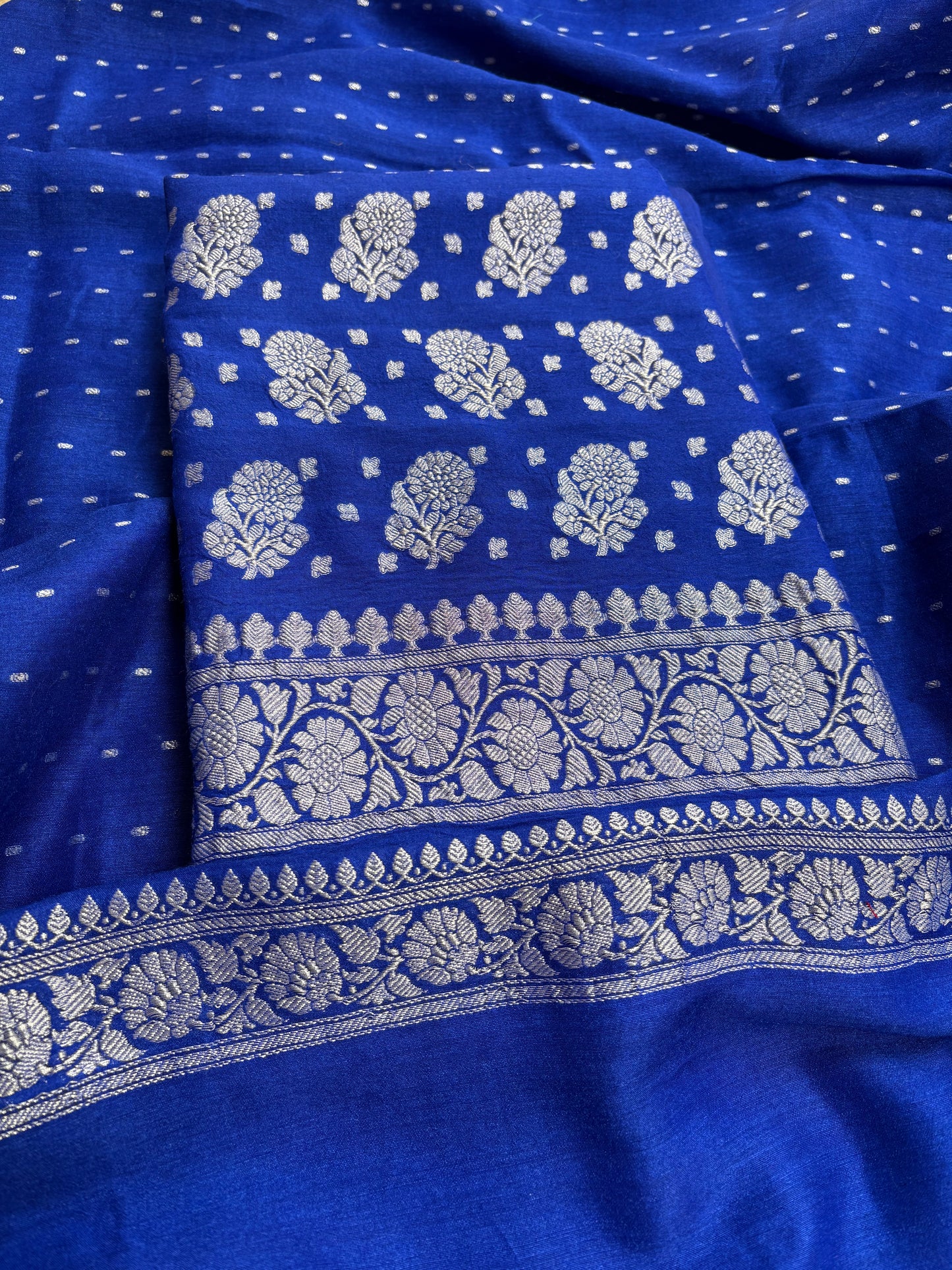 Blue moonga chiffon 3 piece suit set