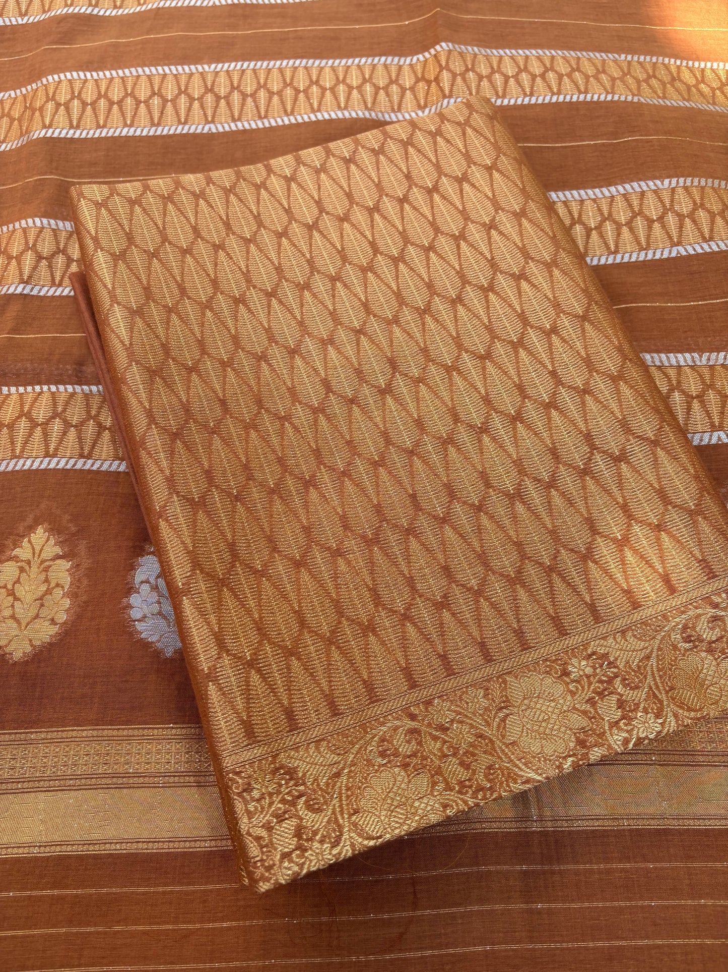 Coffee cotton tissue 3 piece suit set