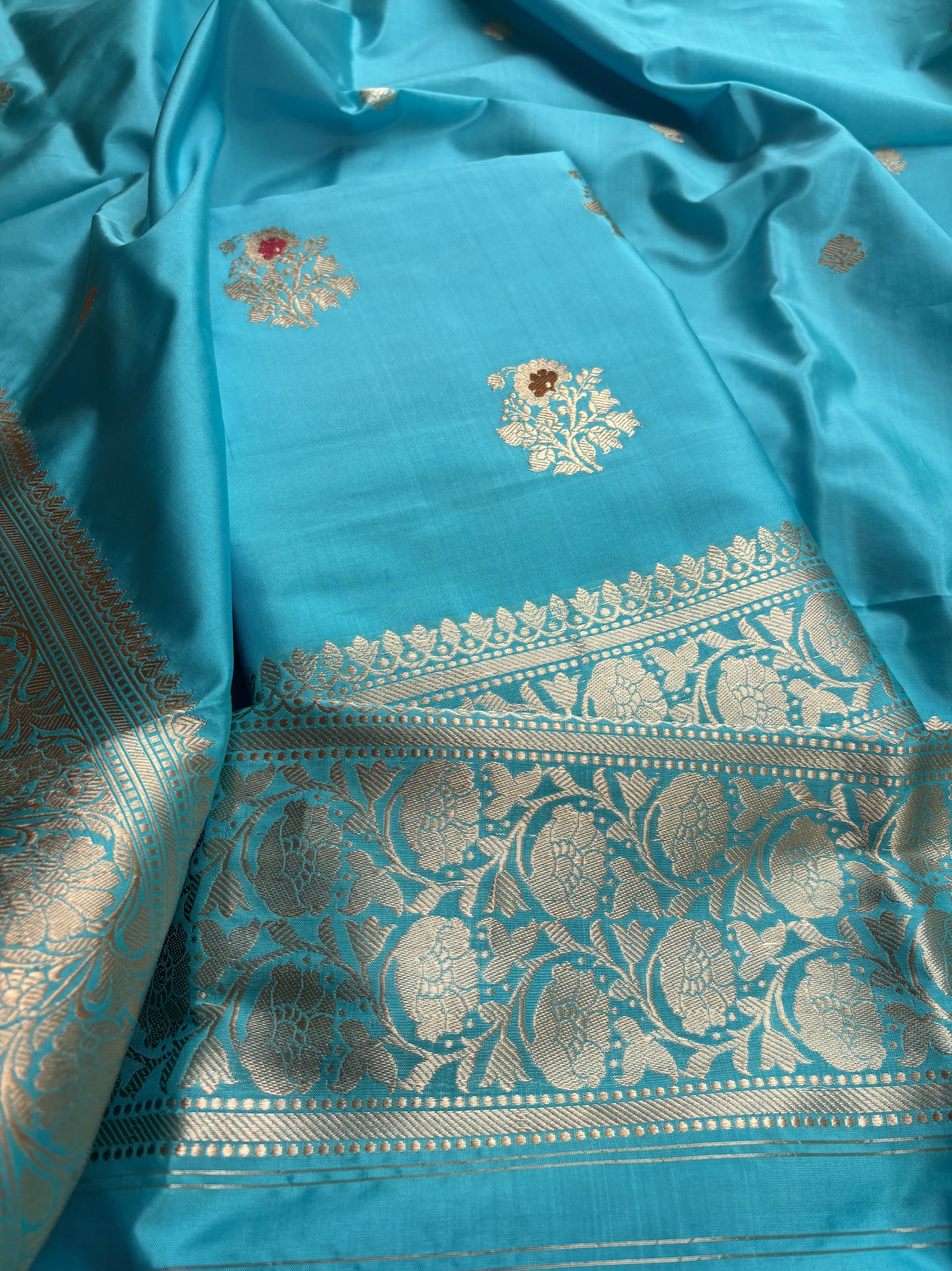 Blue katan by katan kadhwa meenadar suit set