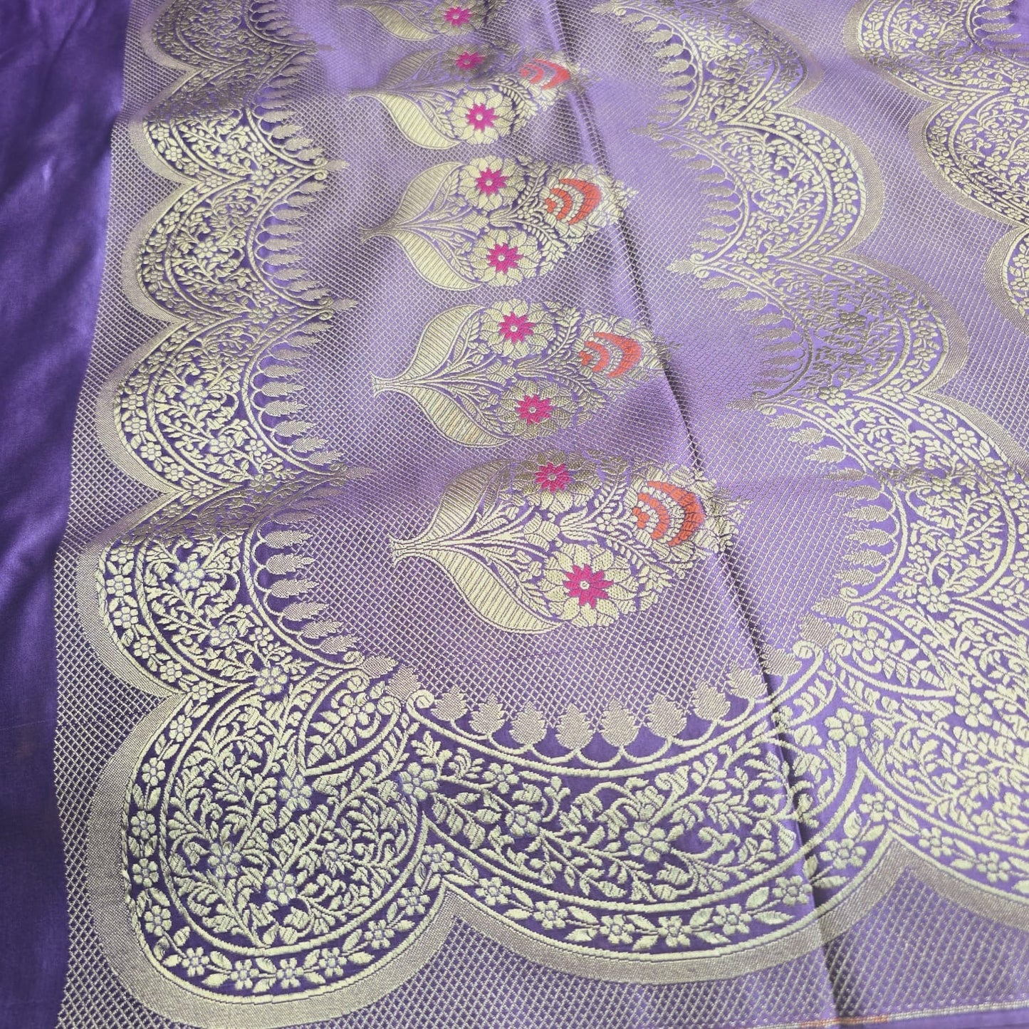 Premium Mashru silk Meenakari Banarasi saree.