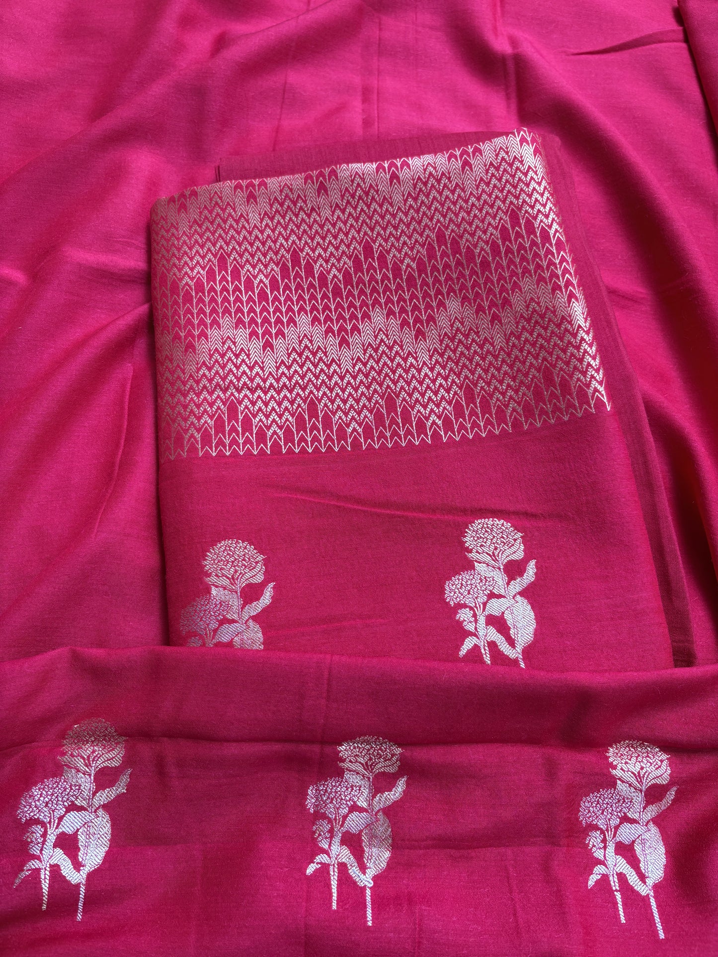 Red moonga silk suit set