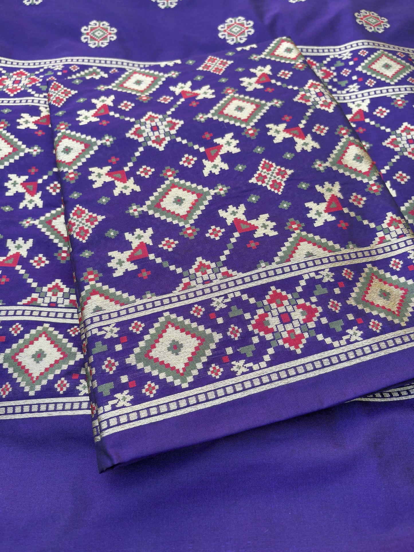Purple gharchola full jaal weaving suit