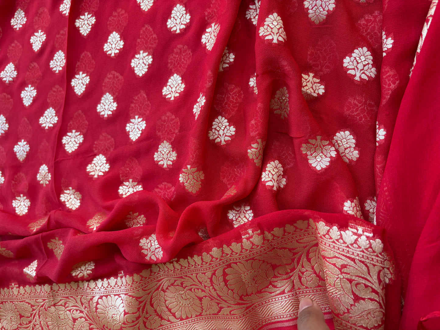 Blue katan by katan silk suit with Khaddi georgette dupatta