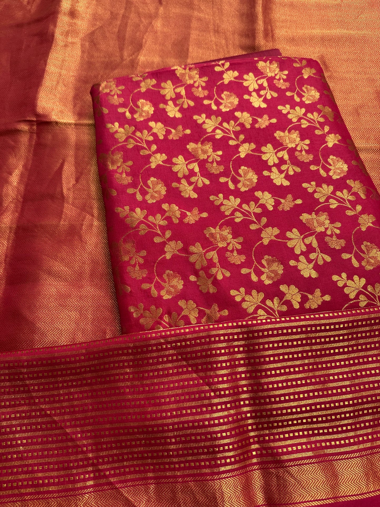Red Jaal katan gold suit set