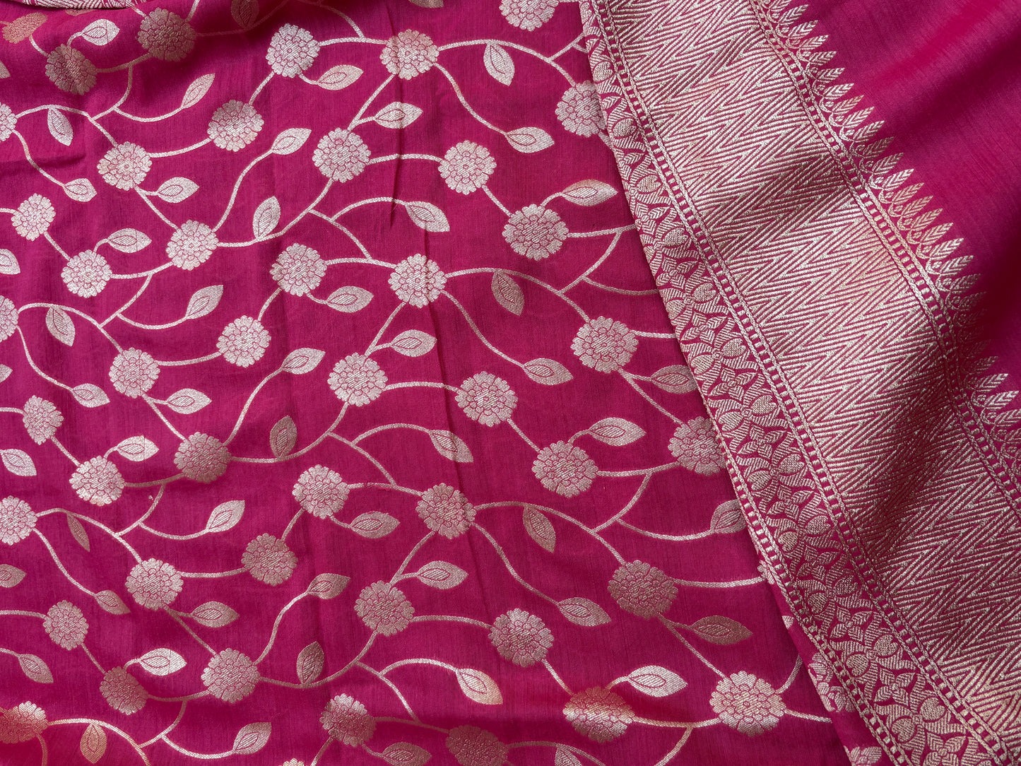 Pink moonga silk 3 piece suit set