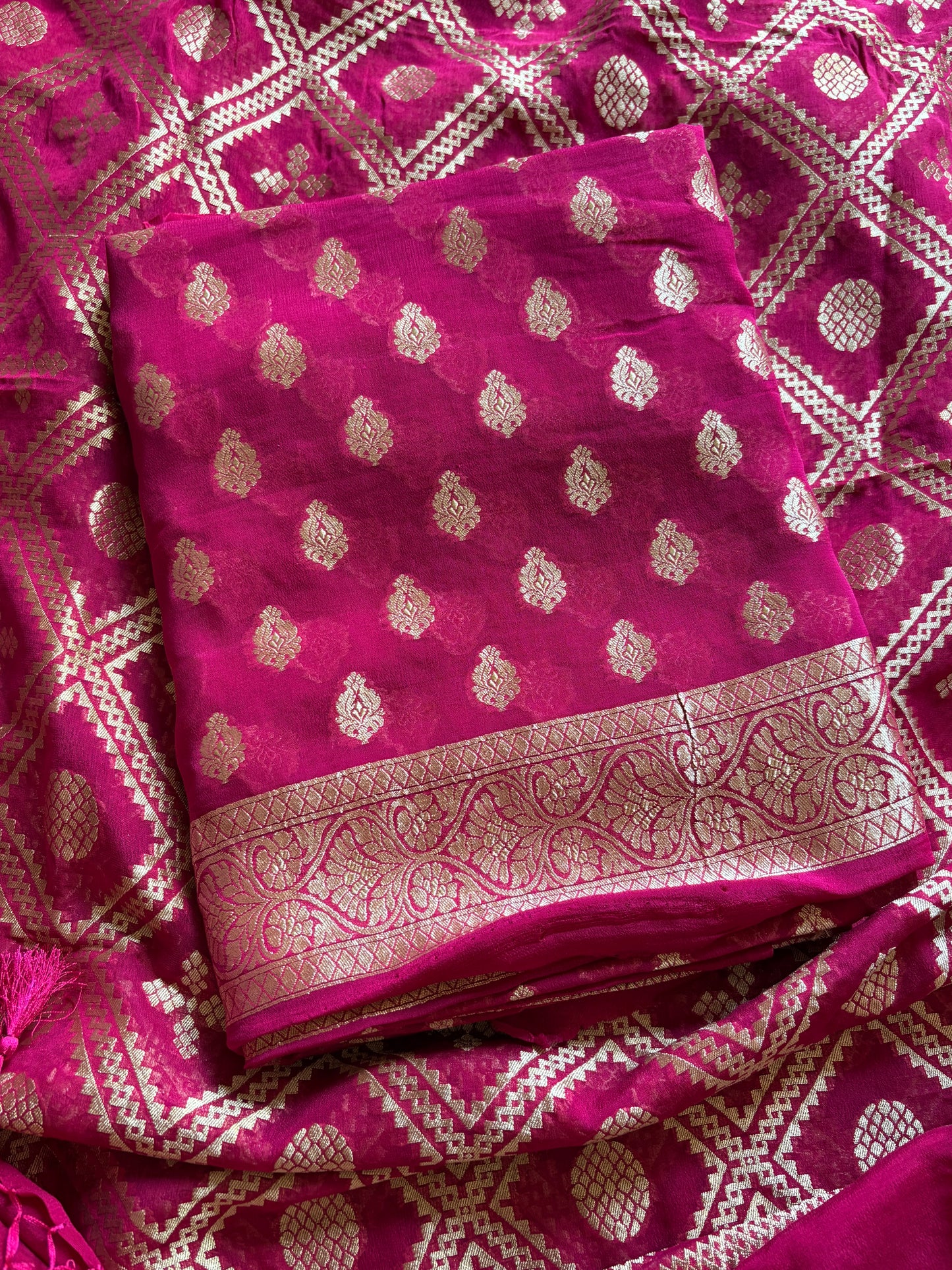 Pink Khaddi georgette suit set