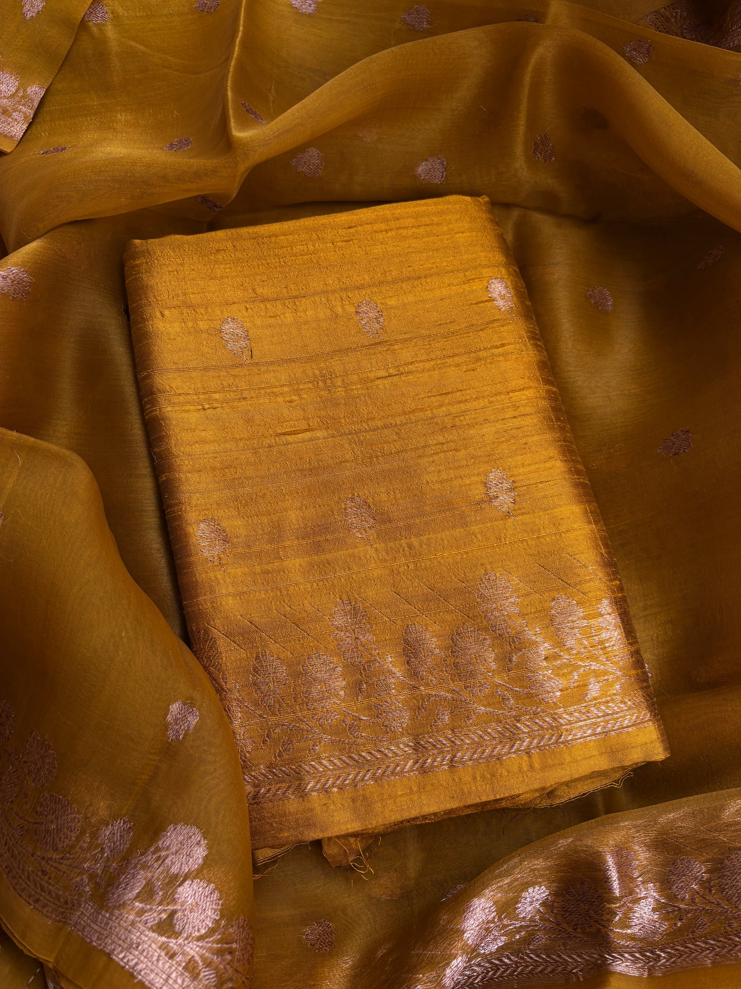 Raw silk kadhwa suit set