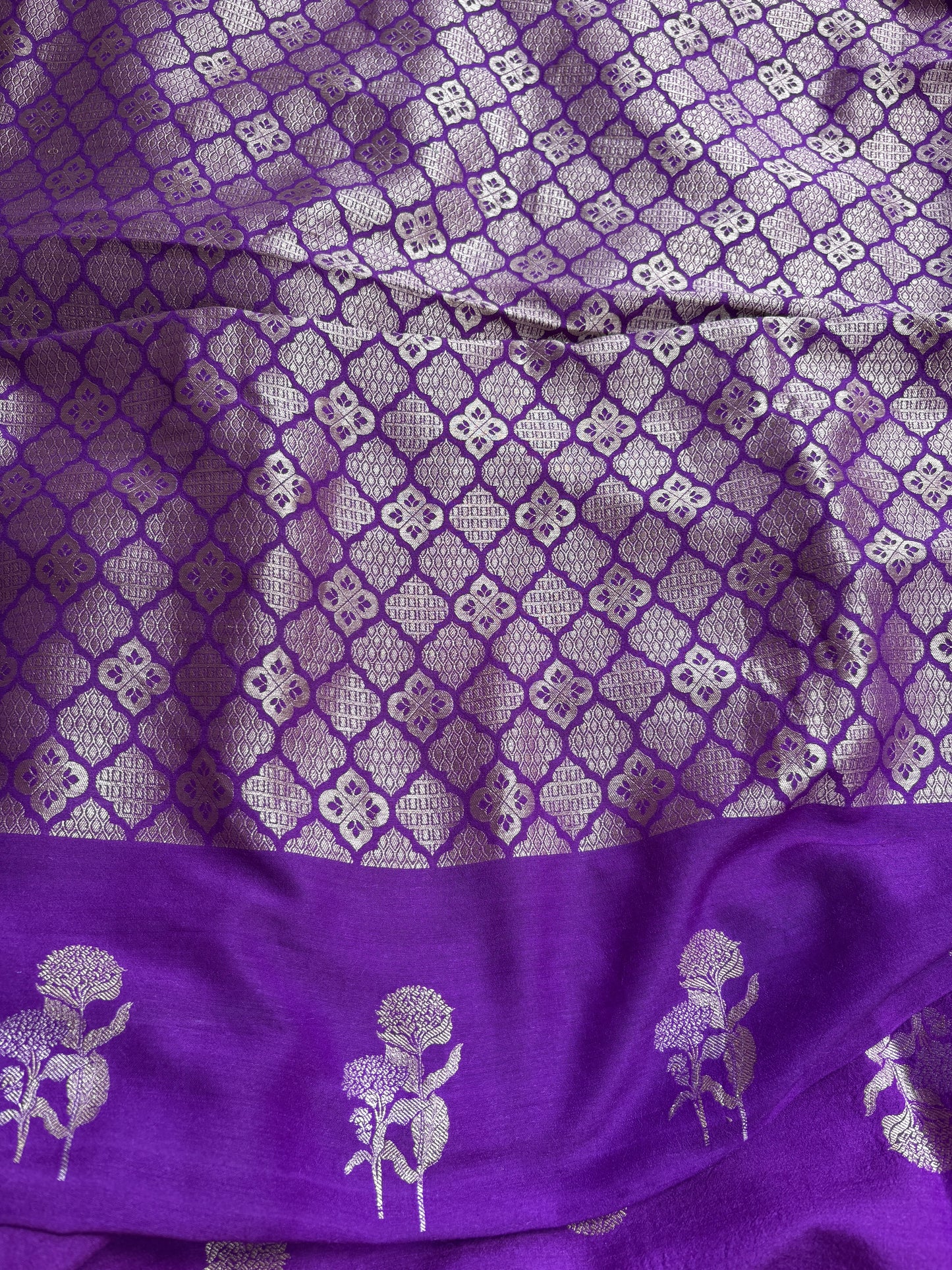 Purple moonga silk suit set
