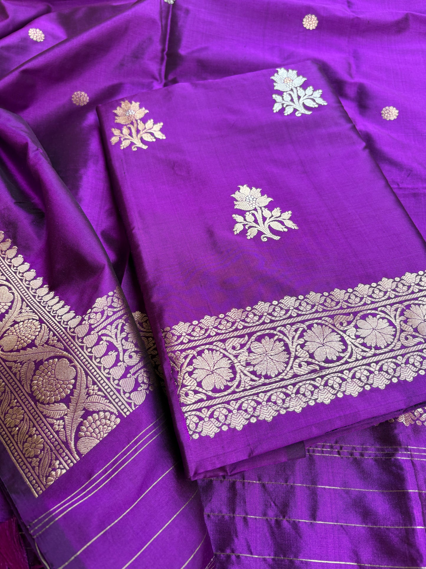 Purple Katan by katan silk 3 piece suit set