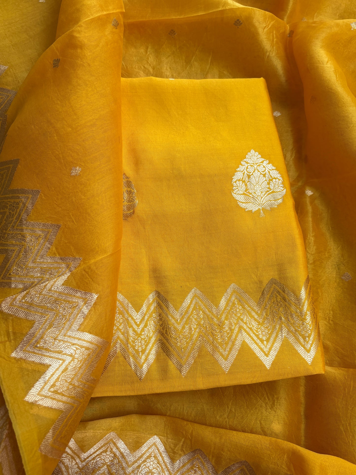 Yellow Chiniya kora suit set