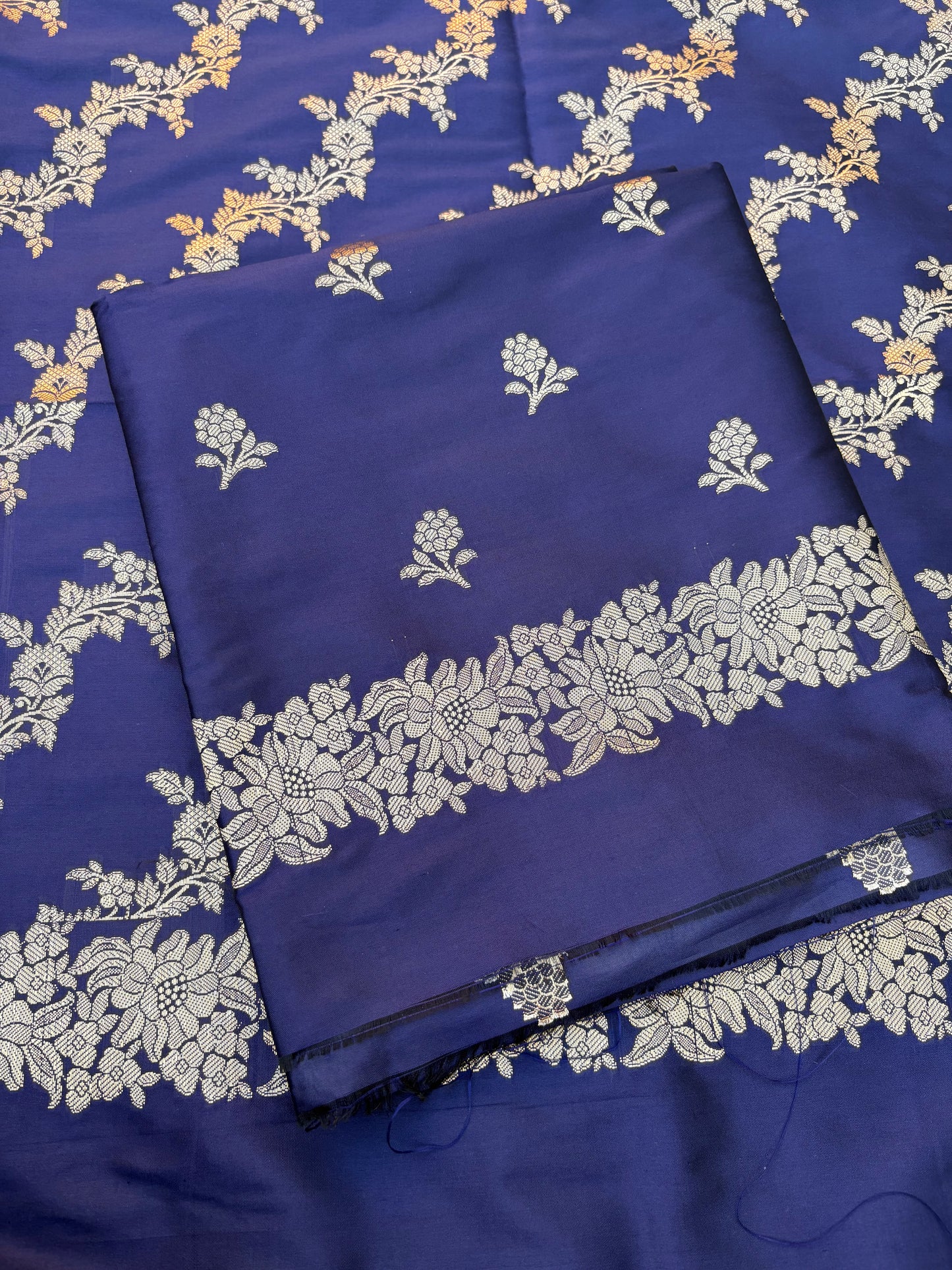 Blue premium silk 3 piece suit set