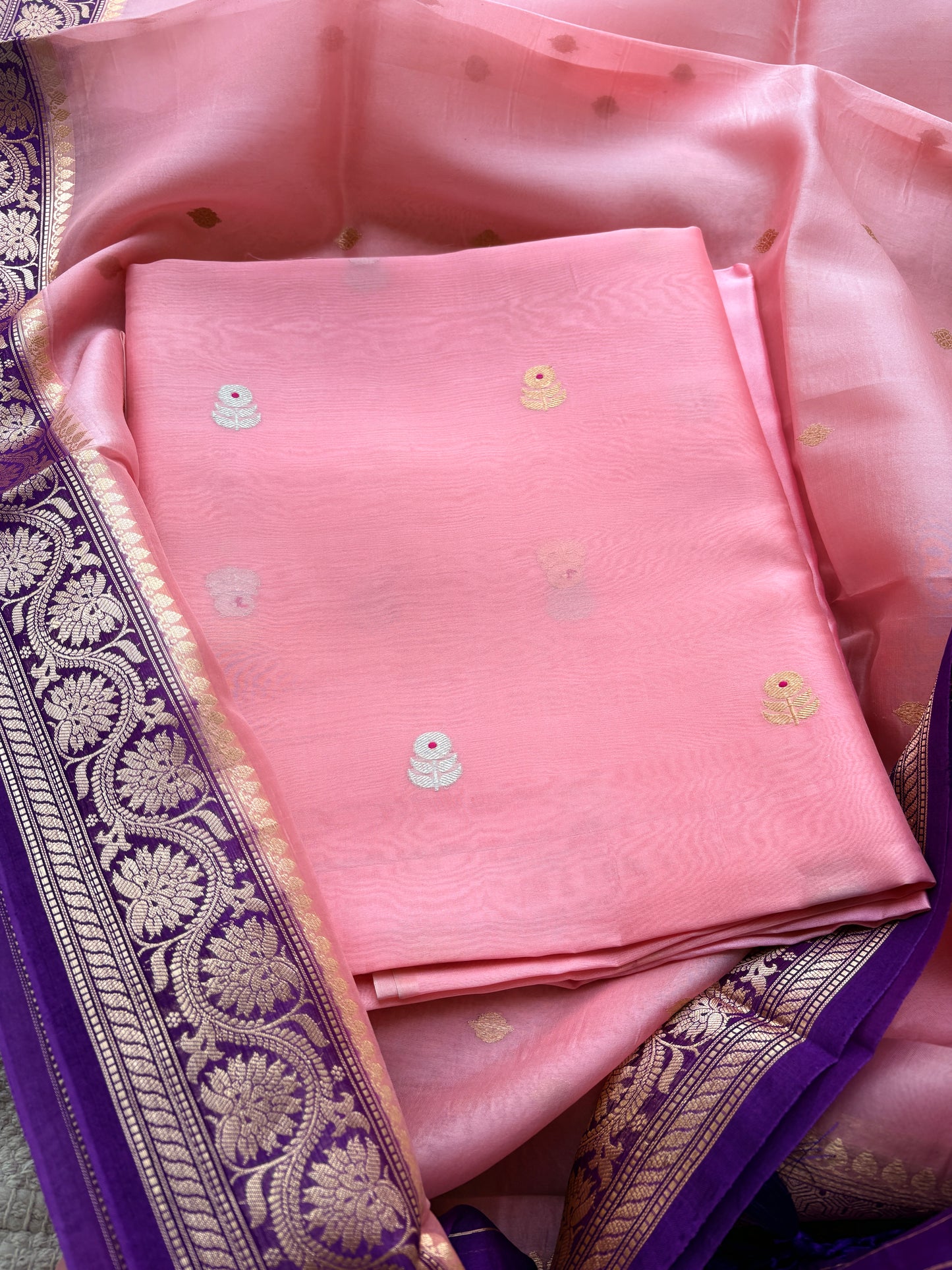 Pink lavender kora shaded suit set