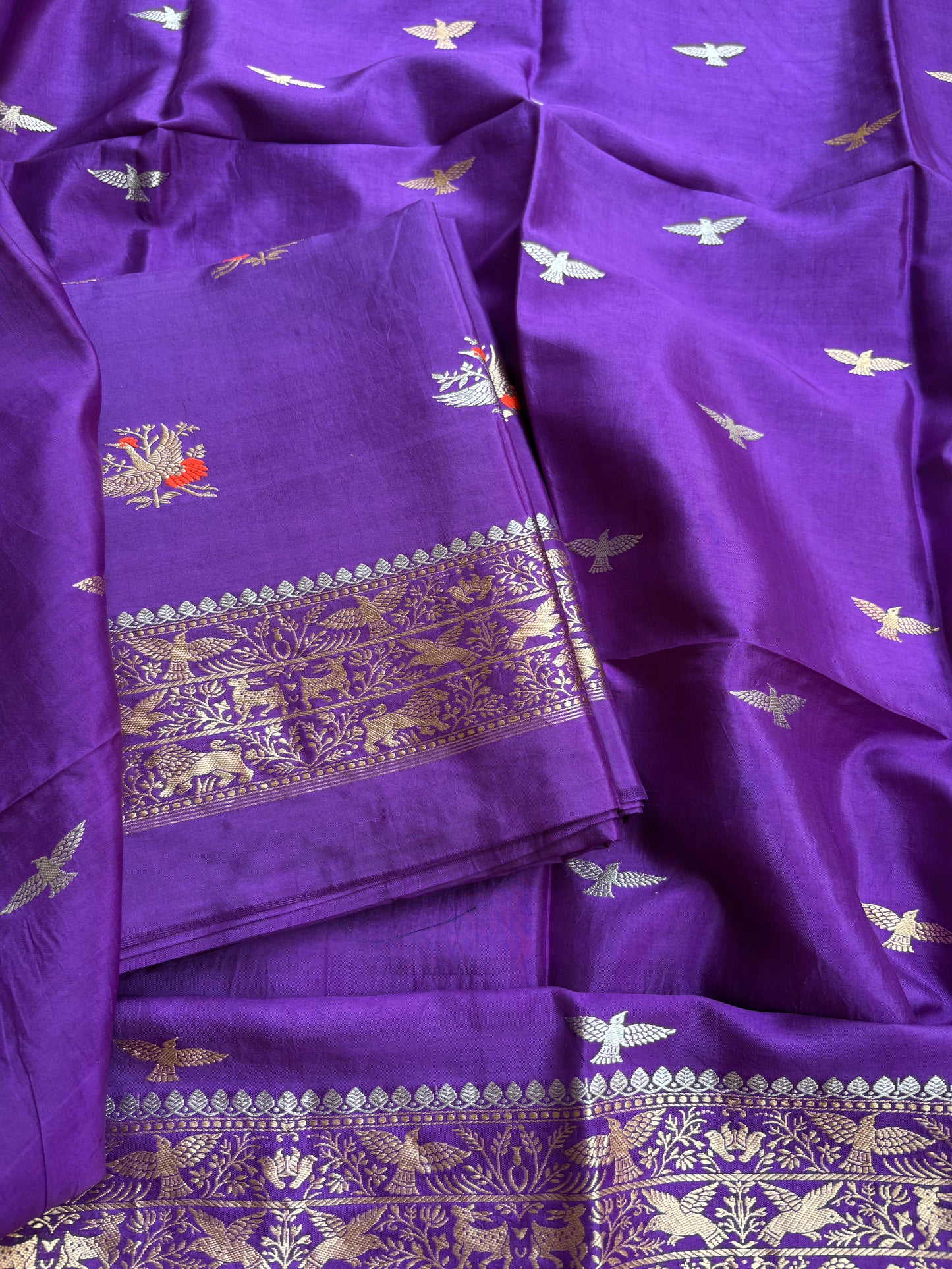Purple mango silk suit set