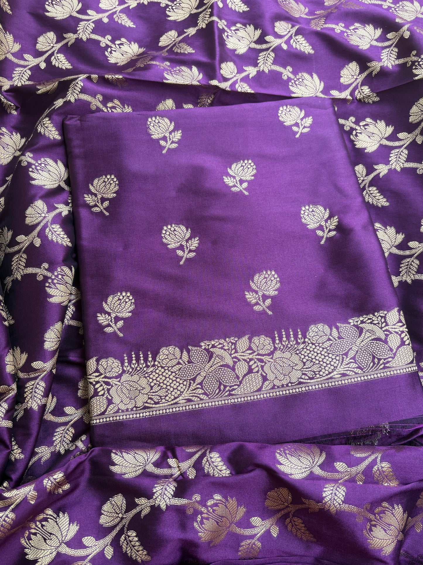 Purple Premium silk 3 piece suit set