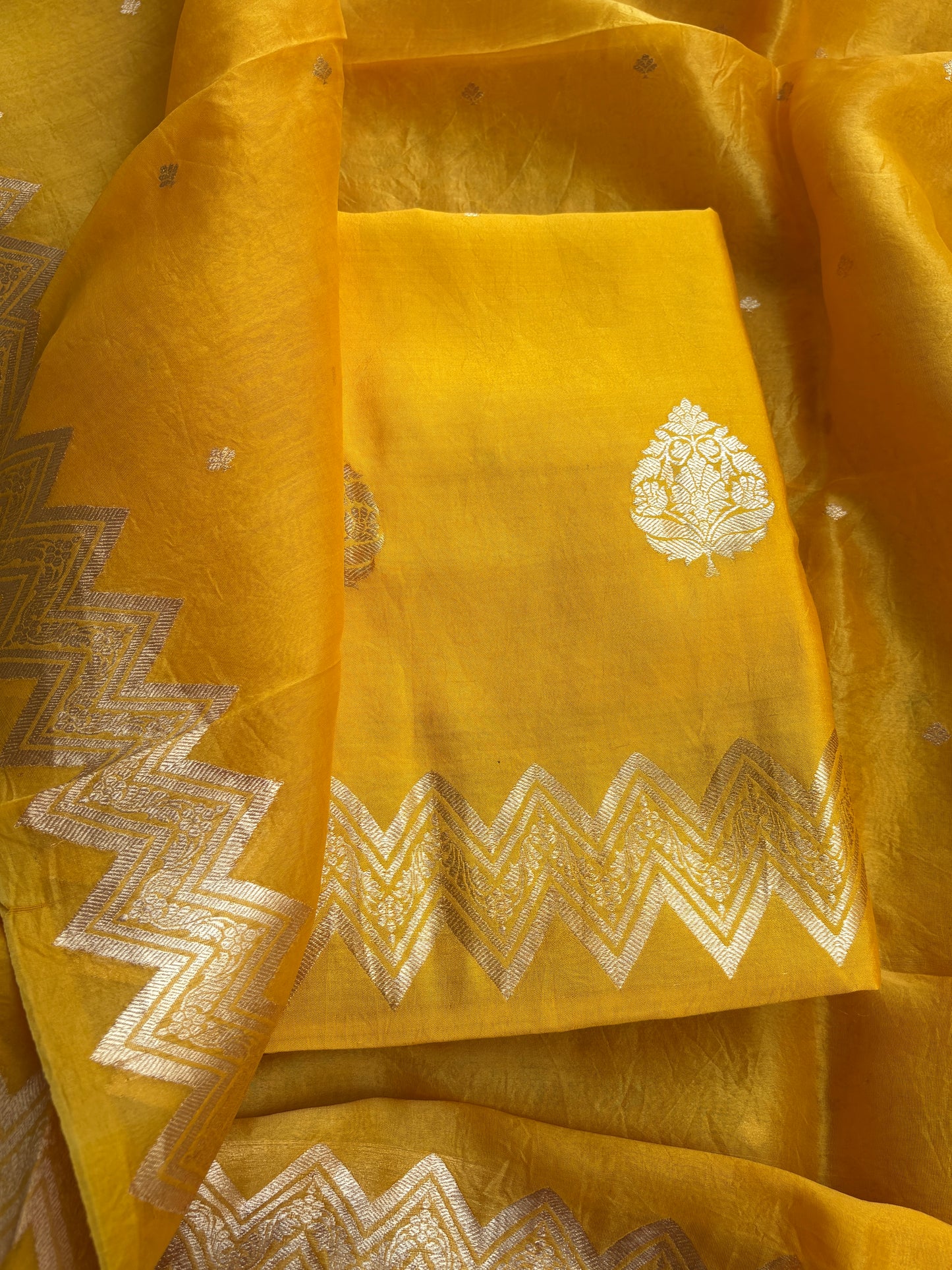 Yellow Chiniya kora suit set