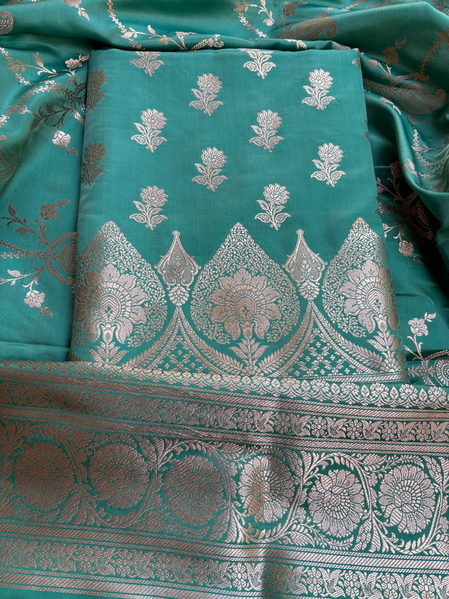 Turq mashru silk 3 piece suit set