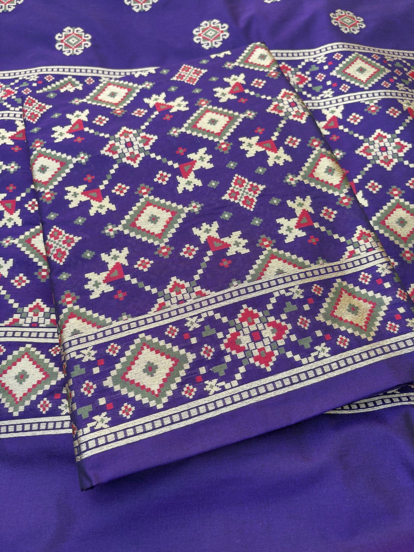 Purple gharchola full jaal weaving suit