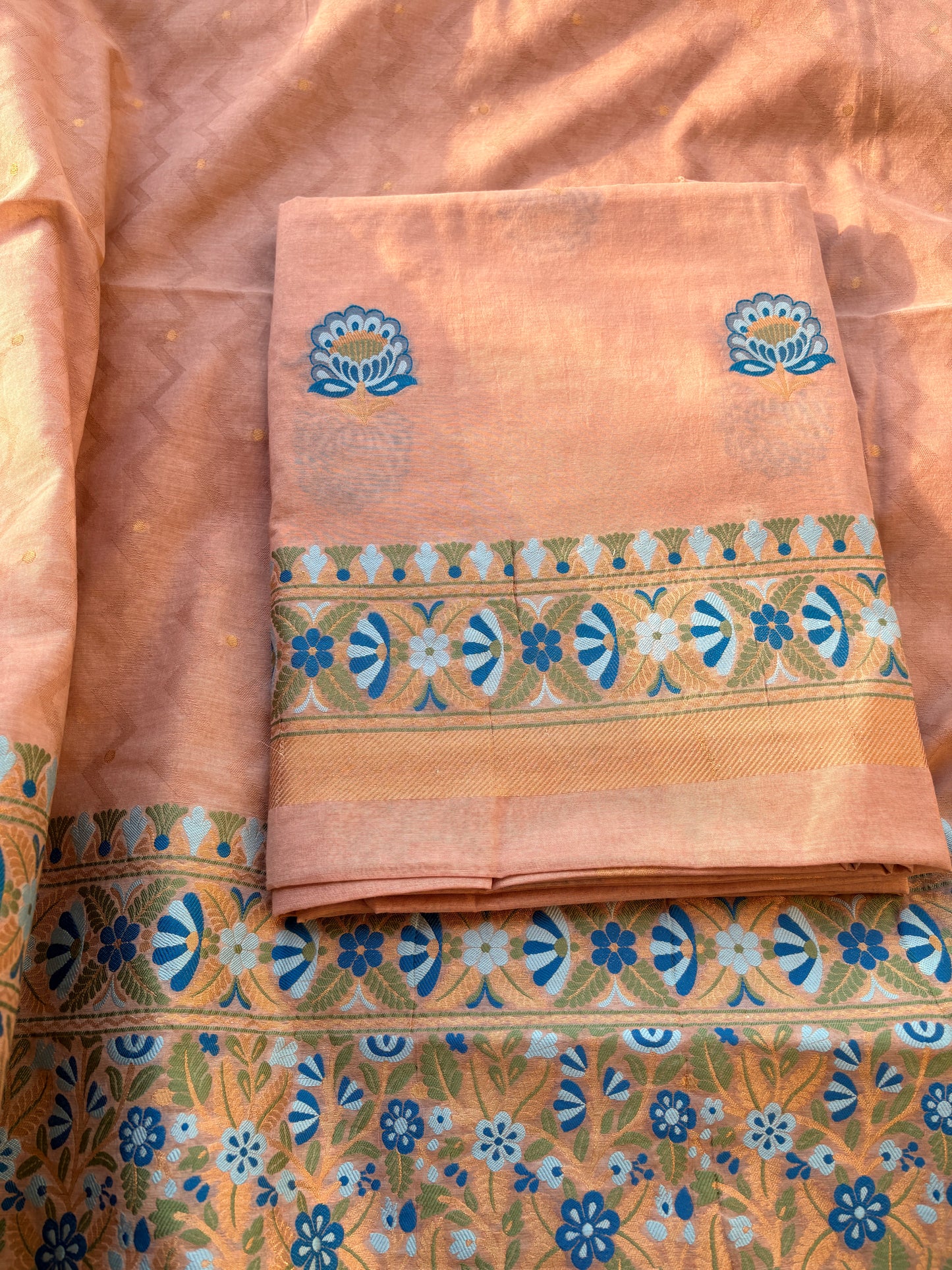 Nude Chanderi Resham Zari weaving suit set