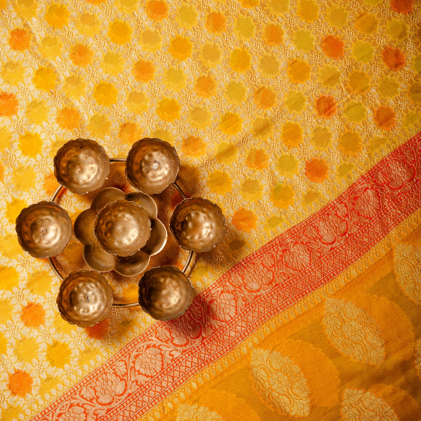 Yellow Pure Khaddi georgette dupatta