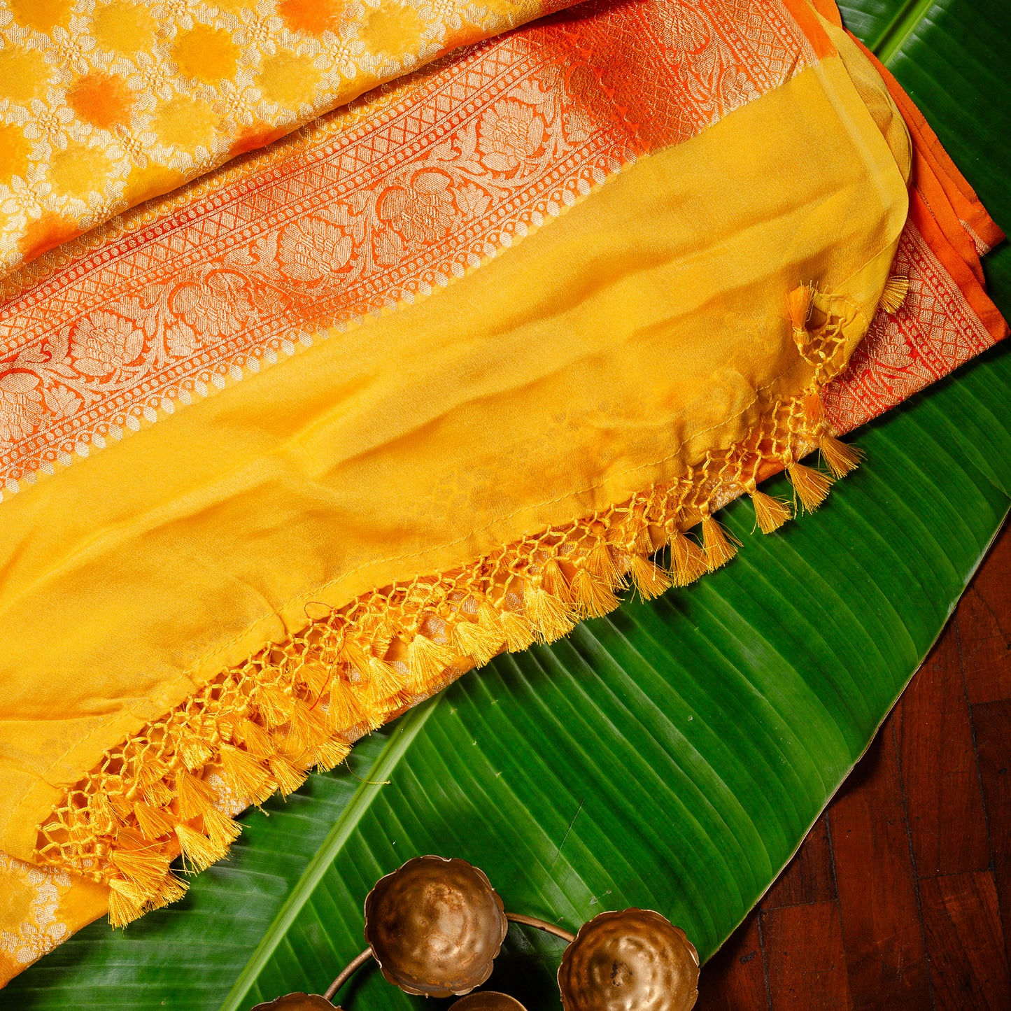Yellow Pure Khaddi georgette dupatta