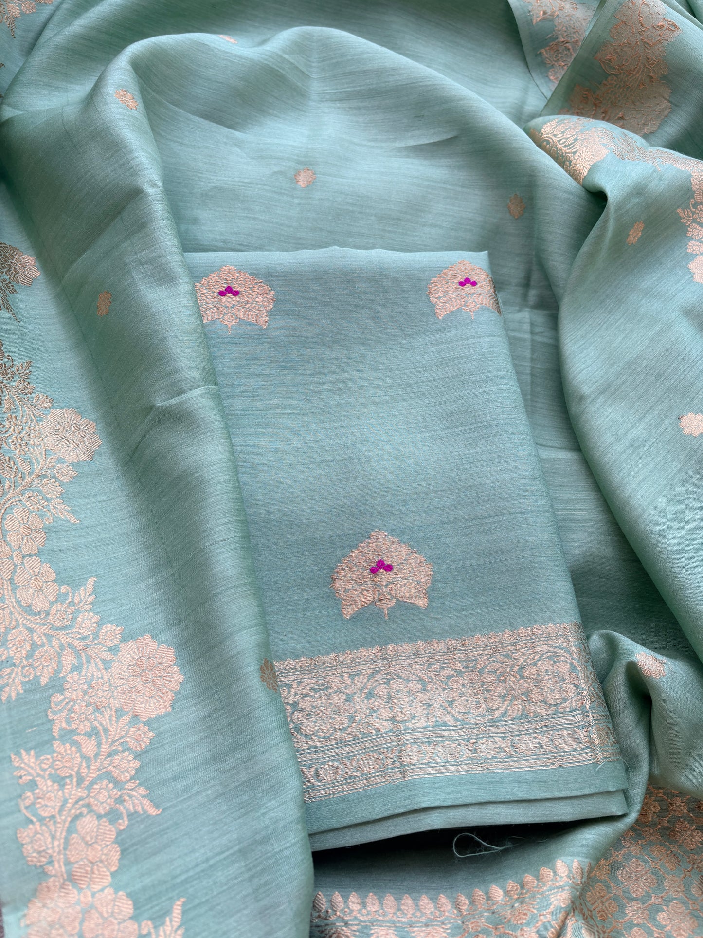 Turq moonga silk suit set ( kadhwa)