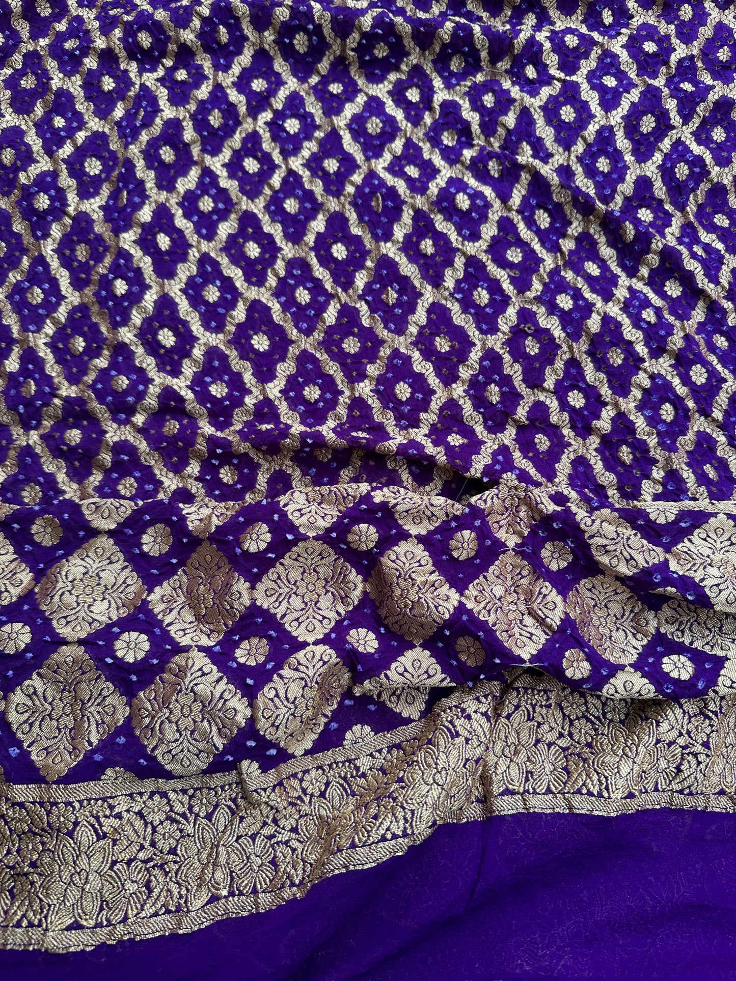 Purple blue khaddi georgette 3 piece suit set