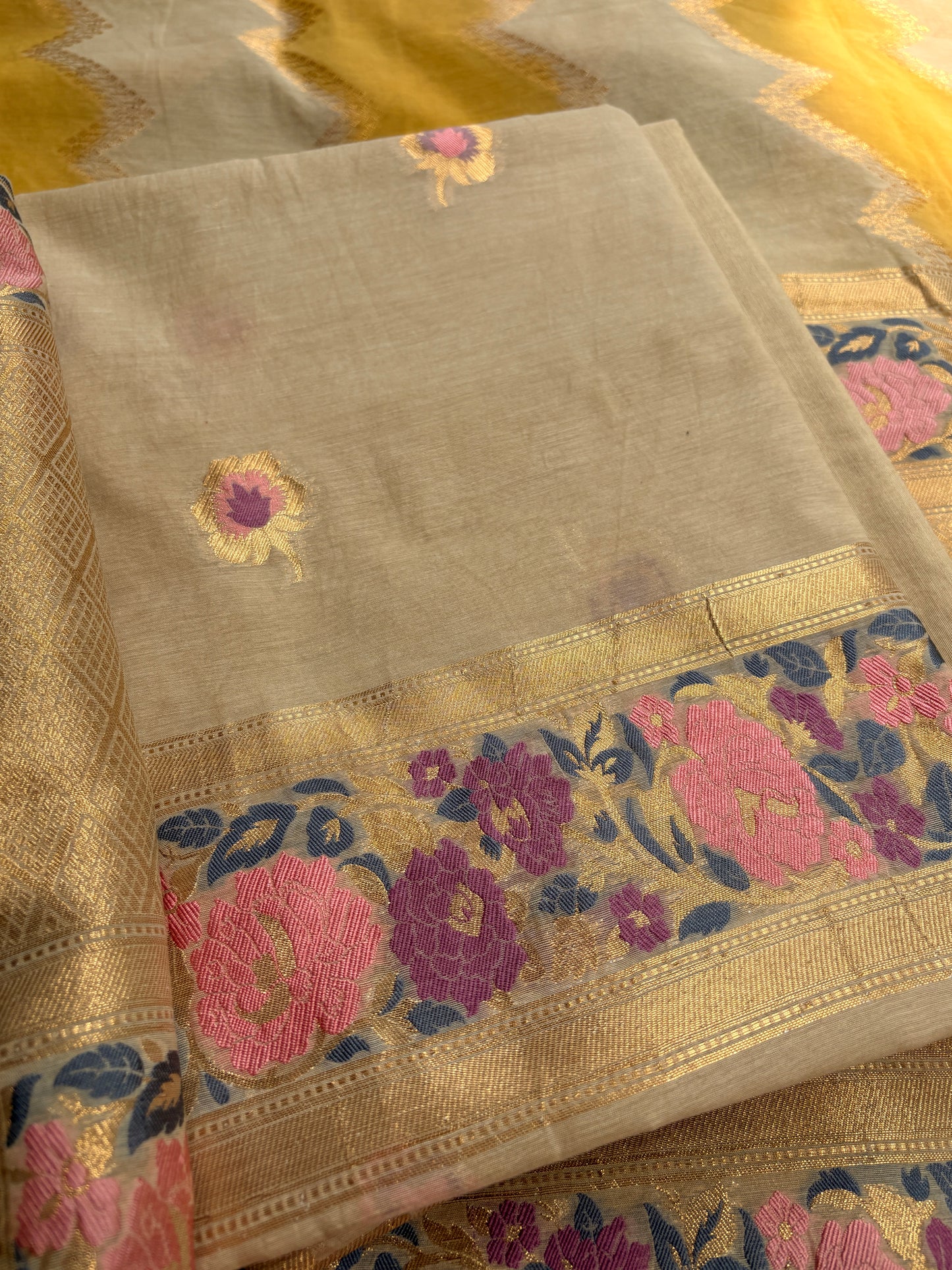Khadi color Chanderi cotton meenadar suit set