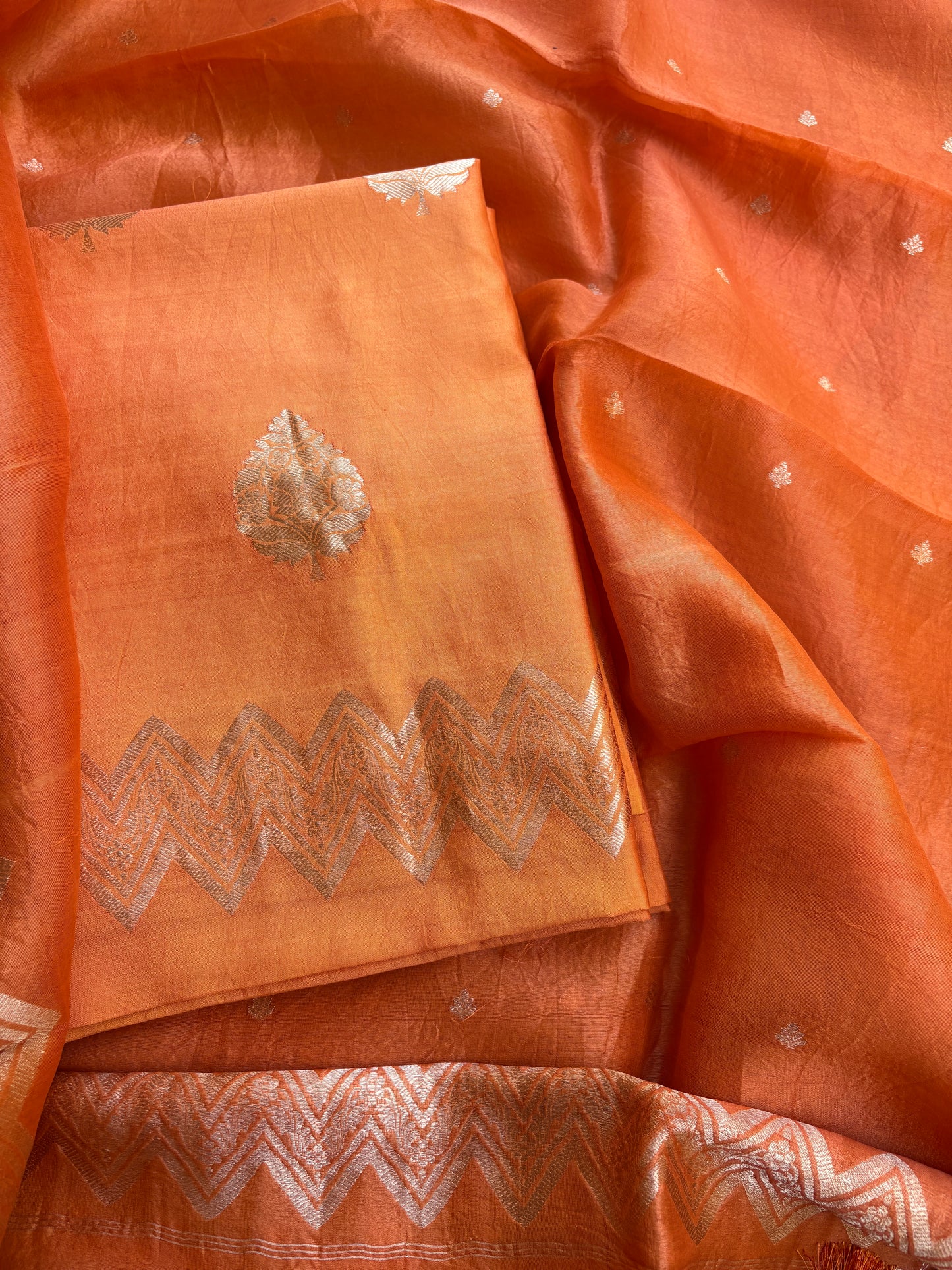 Orange Chiniya kora suit set