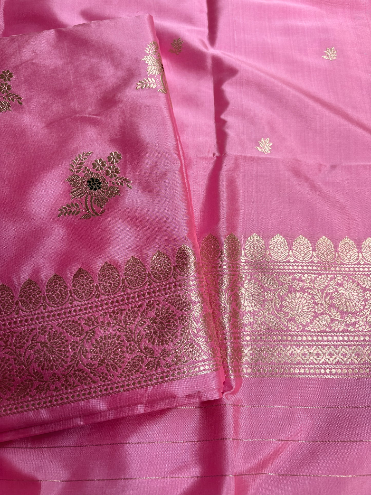 Pink Katan by katan silk meenadar suit set