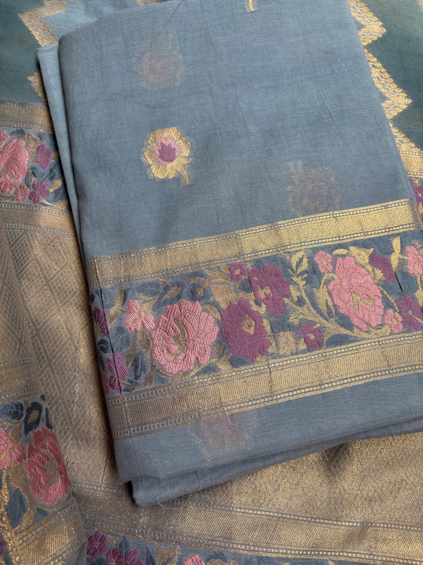 Grey Chanderi Meenakshi suit set