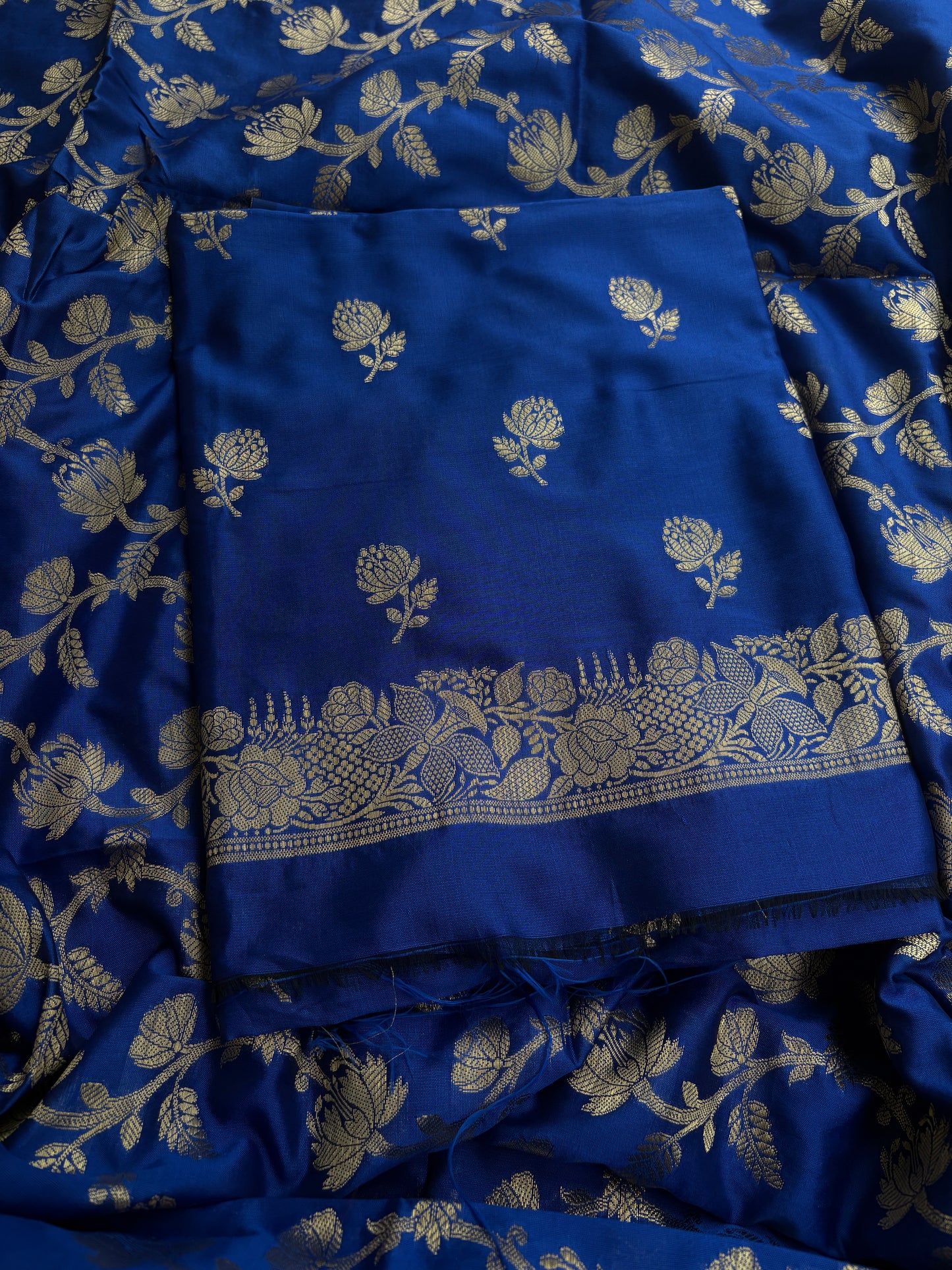 Blue premium Banarasi 3 piece suit set