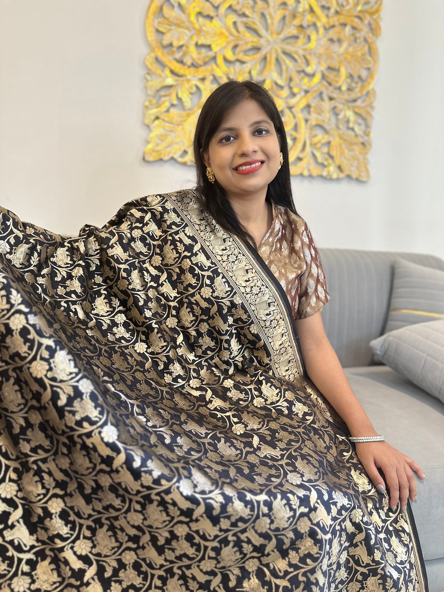 Pure silk shikargarhi dupatta