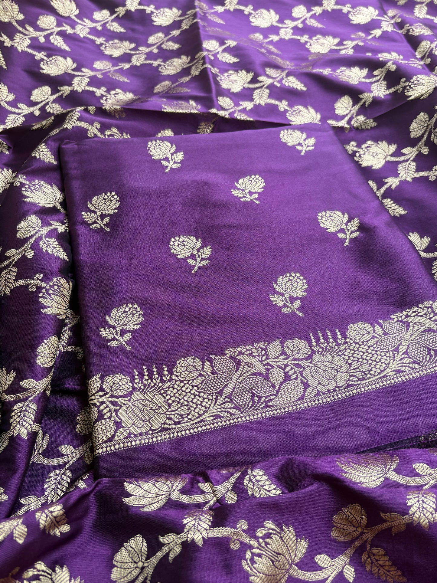 Purple Premium silk 3 piece suit set
